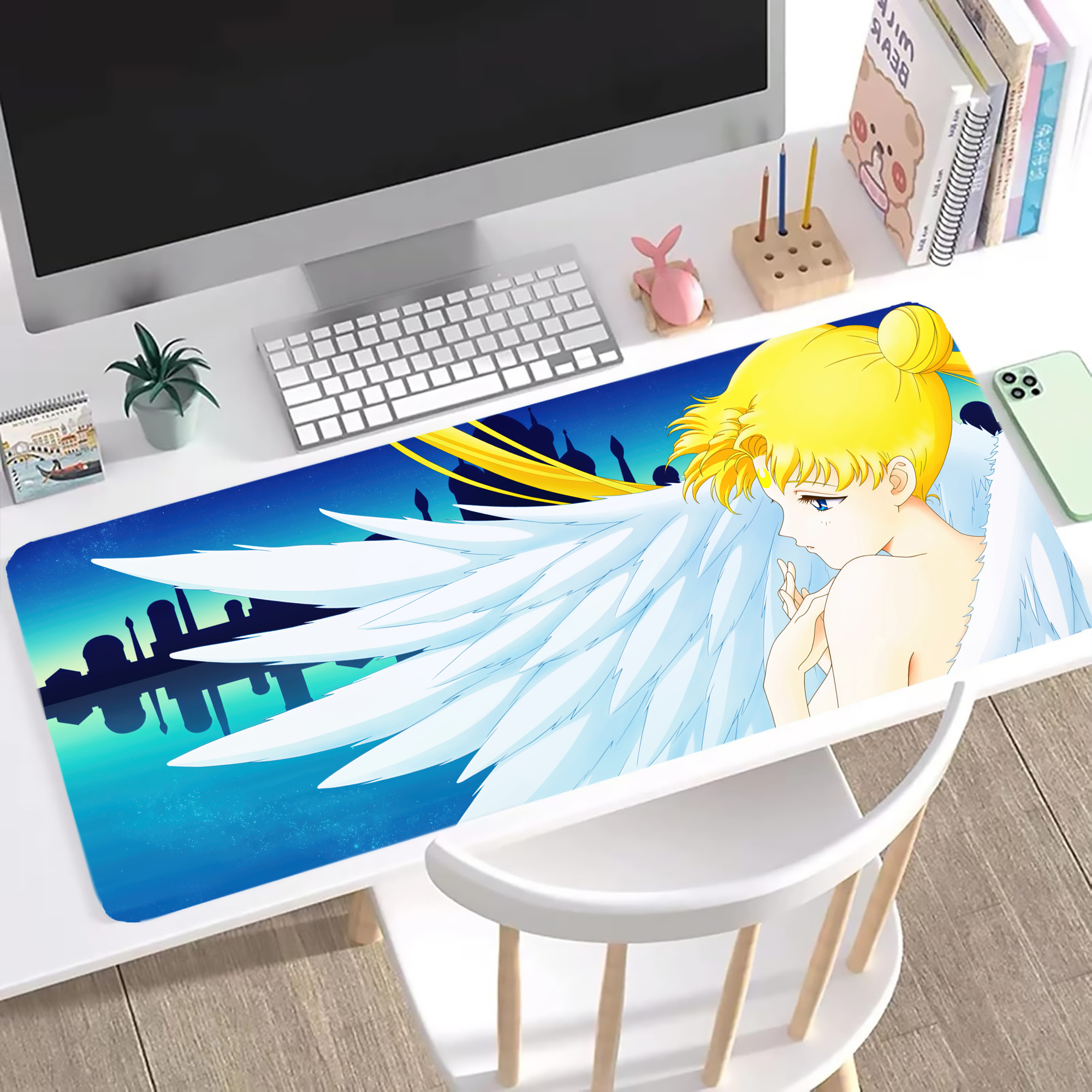 （画像用） 美少女戦士セーラームーン Sailor Moon ステッチ加工 大判デスクマット／滑り止めマウスパッド
