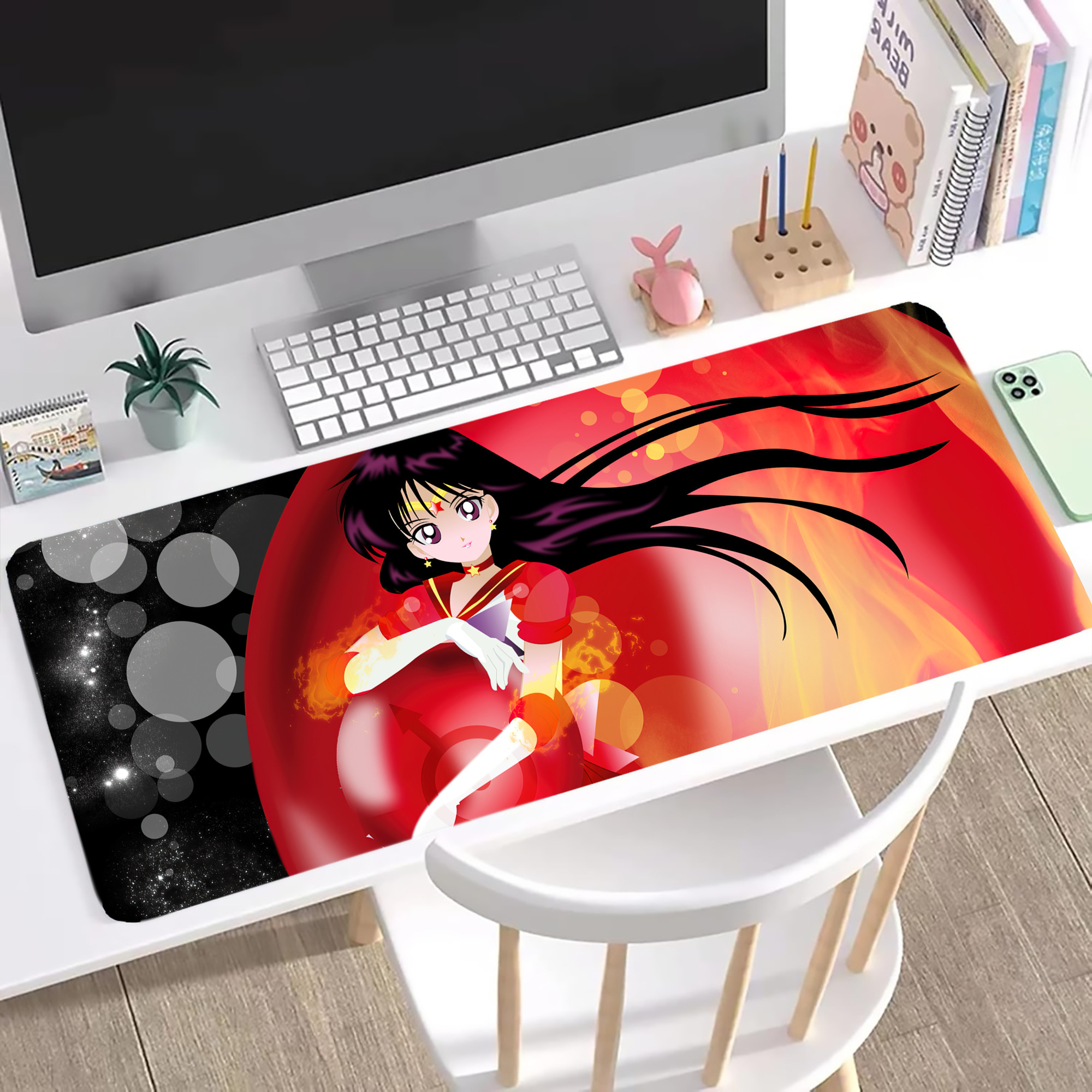 （画像用） 美少女戦士セーラームーン Sailor Moon ステッチ加工 大判デスクマット／滑り止めマウスパッド