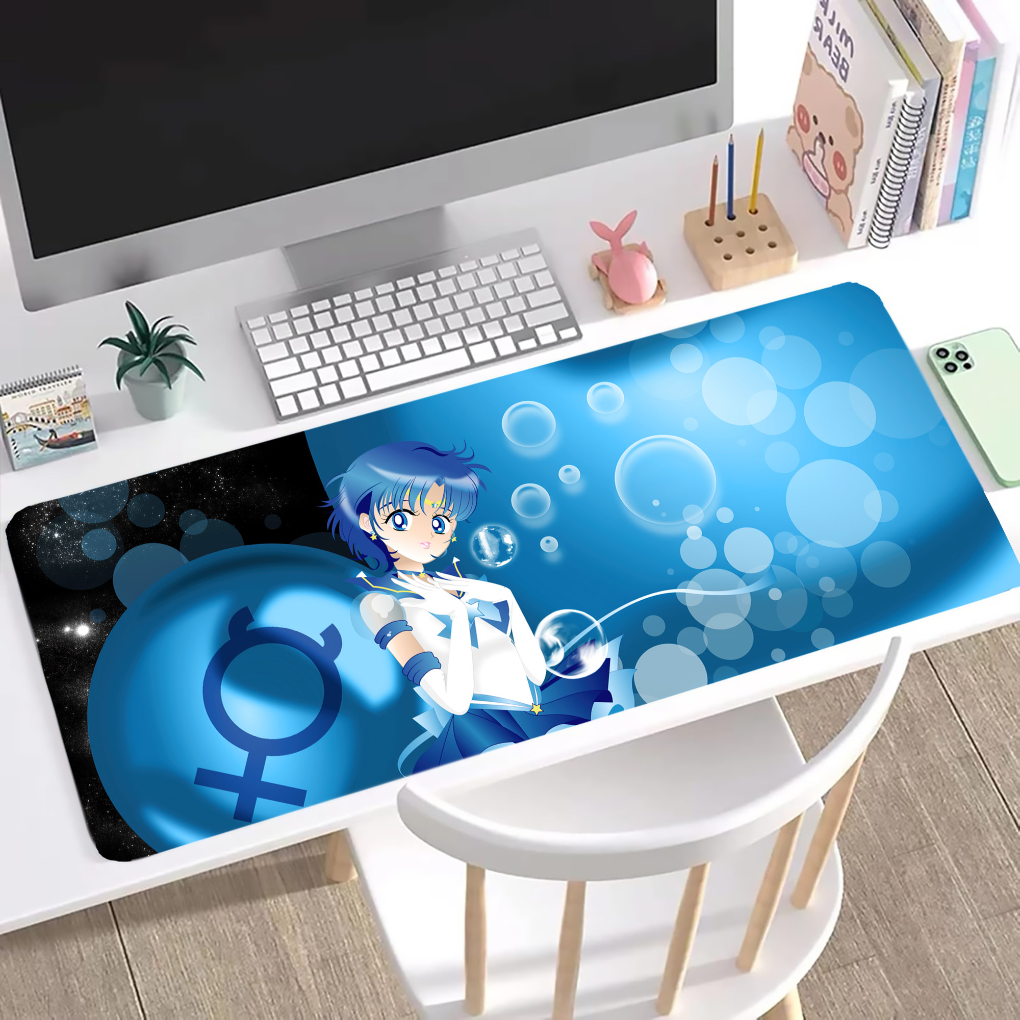 （画像用） 美少女戦士セーラームーン Sailor Moon ステッチ加工 大判デスクマット／滑り止めマウスパッド