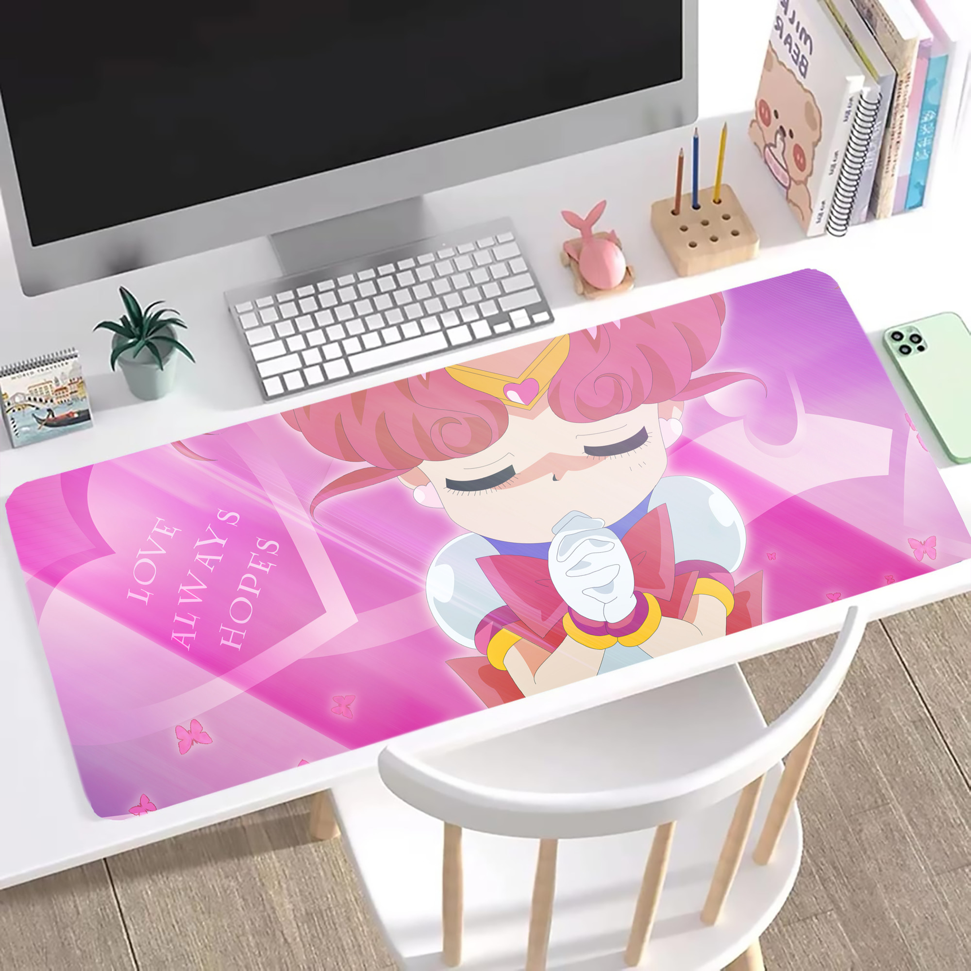 （画像用） 美少女戦士セーラームーン Sailor Moon ステッチ加工 大判デスクマット／滑り止めマウスパッド