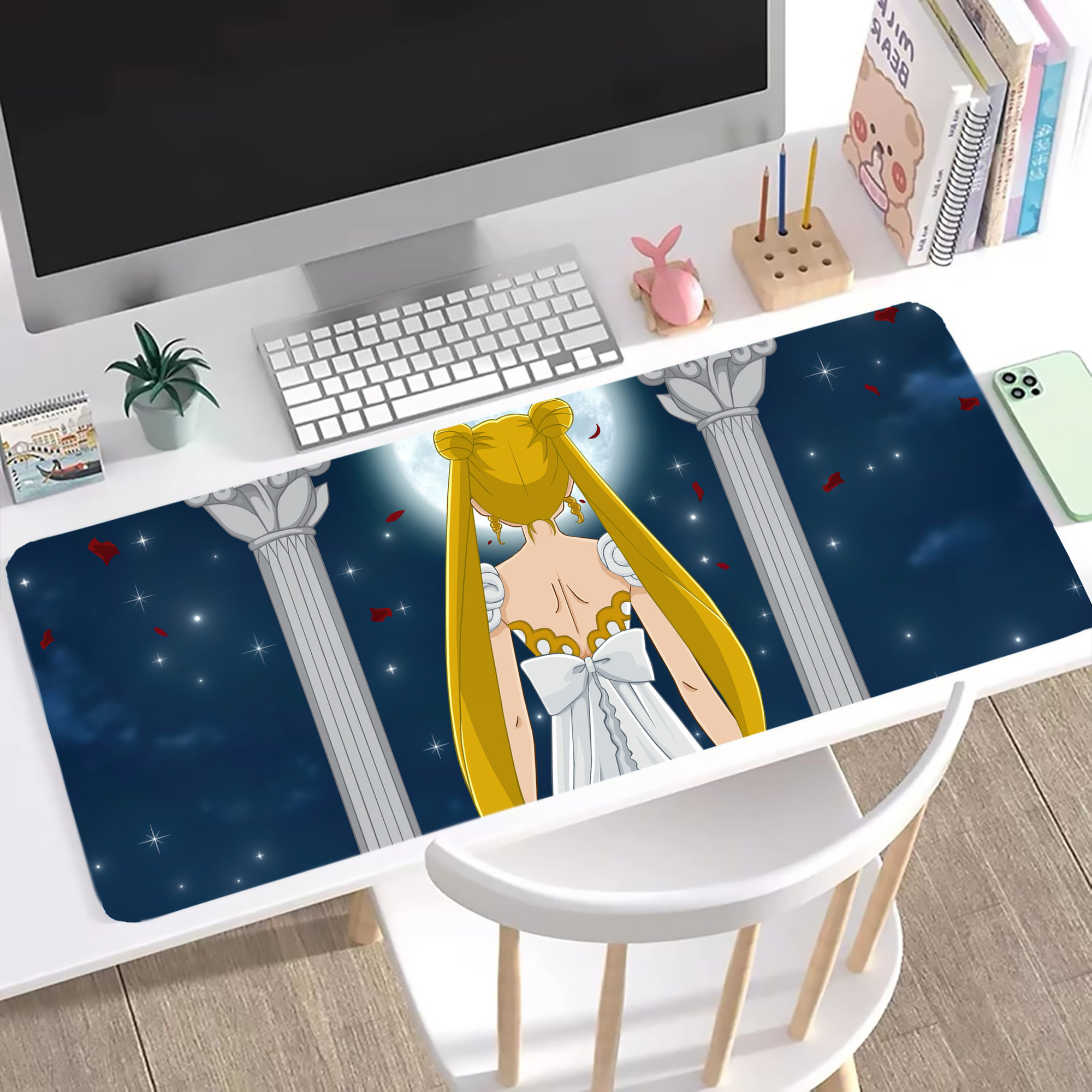 （画像用） 美少女戦士セーラームーン Sailor Moon ステッチ加工 大判デスクマット／滑り止めマウスパッド
