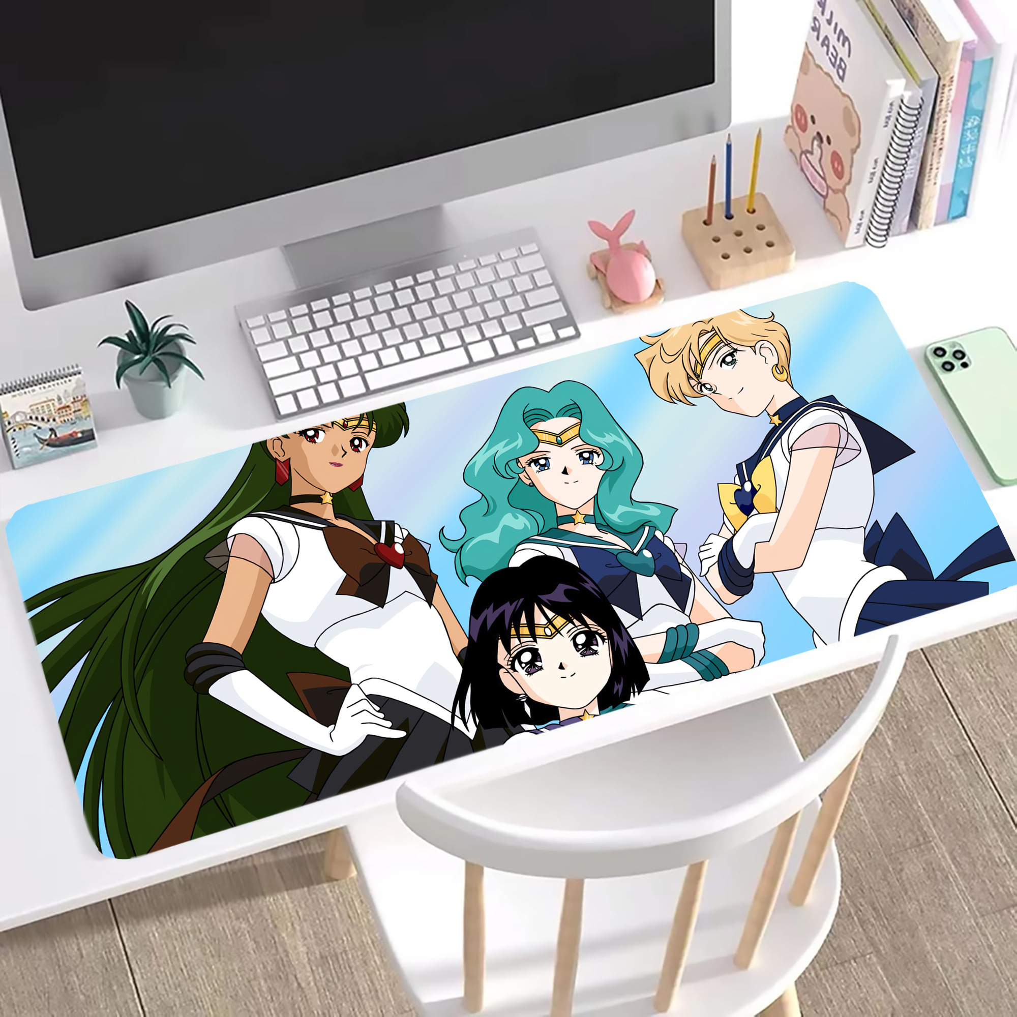 （画像用） 美少女戦士セーラームーン Sailor Moon ステッチ加工 大判デスクマット／滑り止めマウスパッド