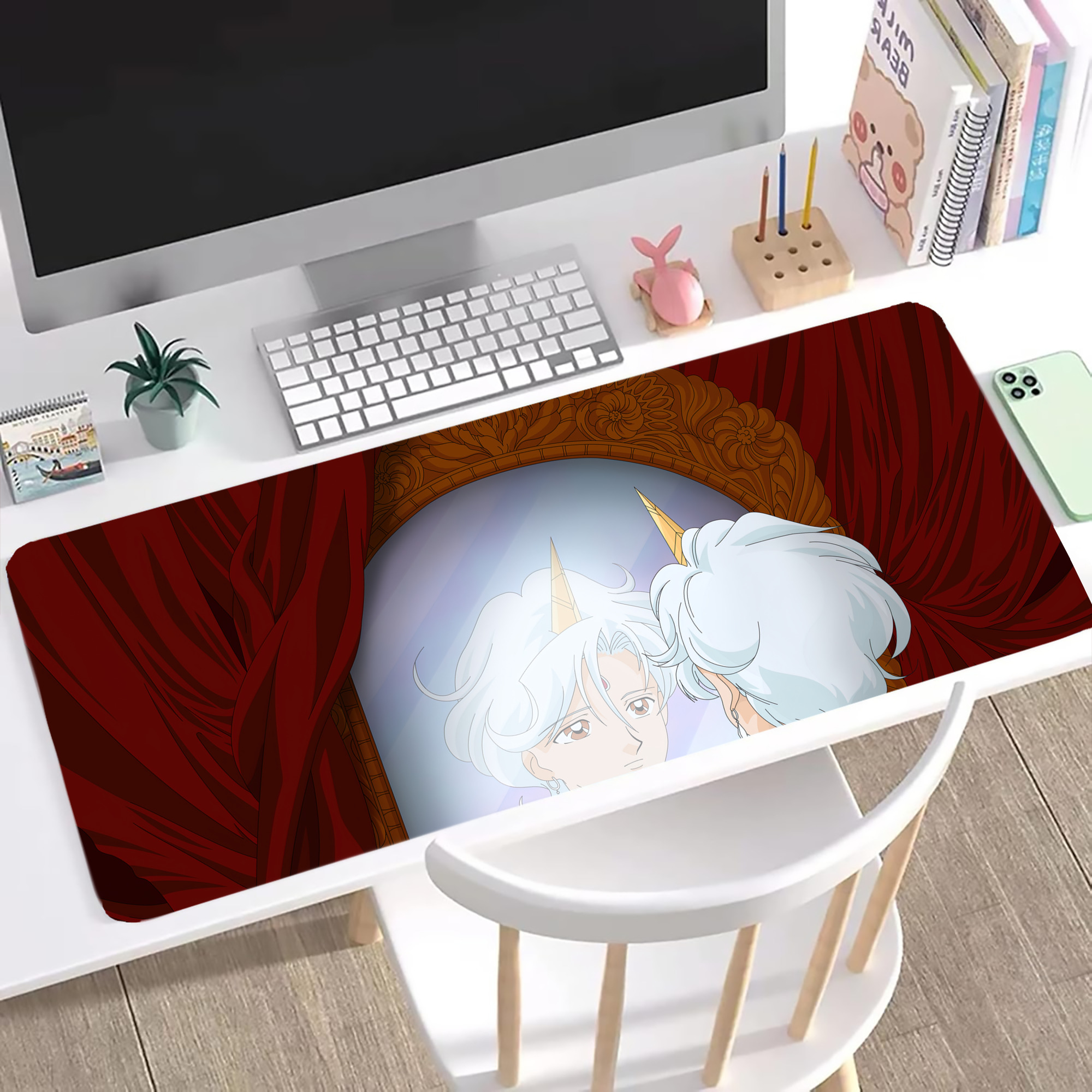 （画像用） 美少女戦士セーラームーン Sailor Moon ステッチ加工 大判デスクマット／滑り止めマウスパッド