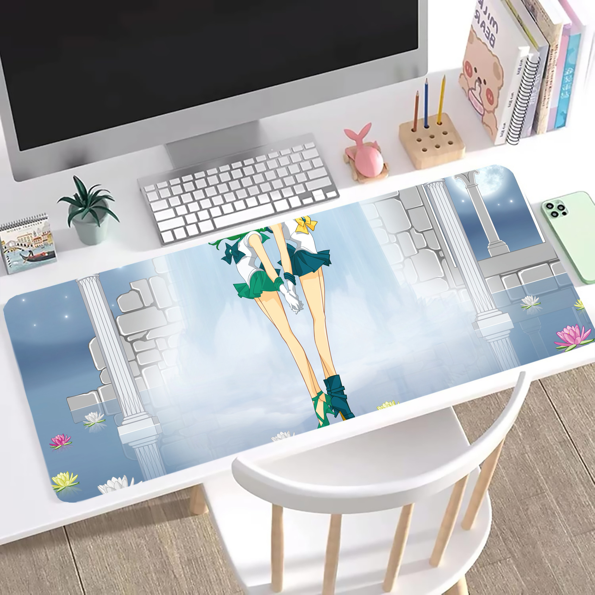 （画像用） 美少女戦士セーラームーン Sailor Moon ステッチ加工 大判デスクマット／滑り止めマウスパッド
