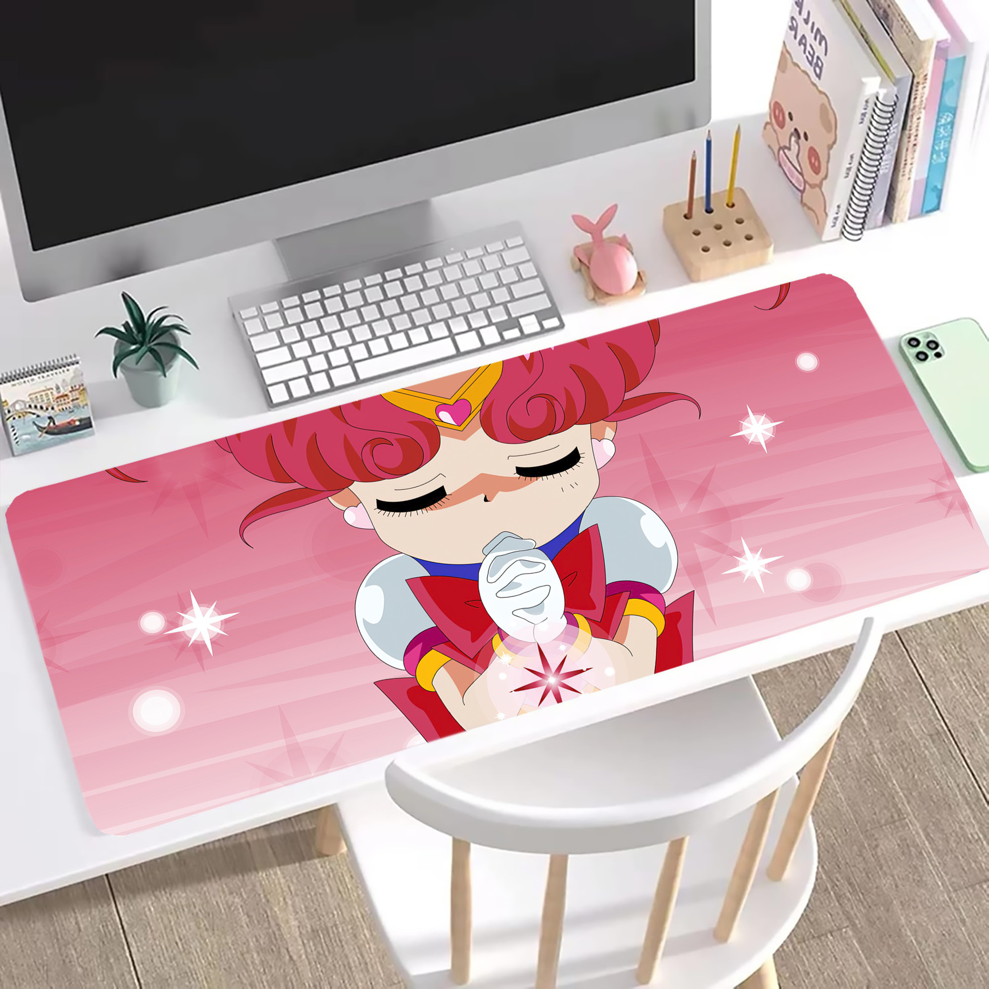 （画像用） 美少女戦士セーラームーン Sailor Moon ステッチ加工 大判デスクマット／滑り止めマウスパッド
