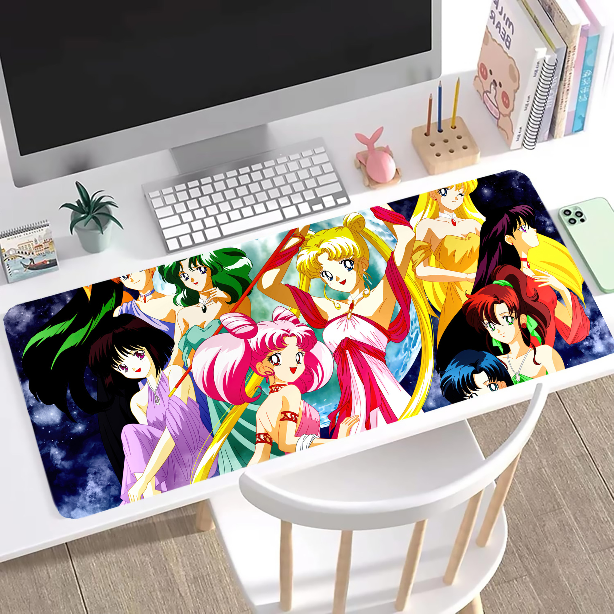 （画像用） 美少女戦士セーラームーン Sailor Moon ステッチ加工 大判デスクマット／滑り止めマウスパッド