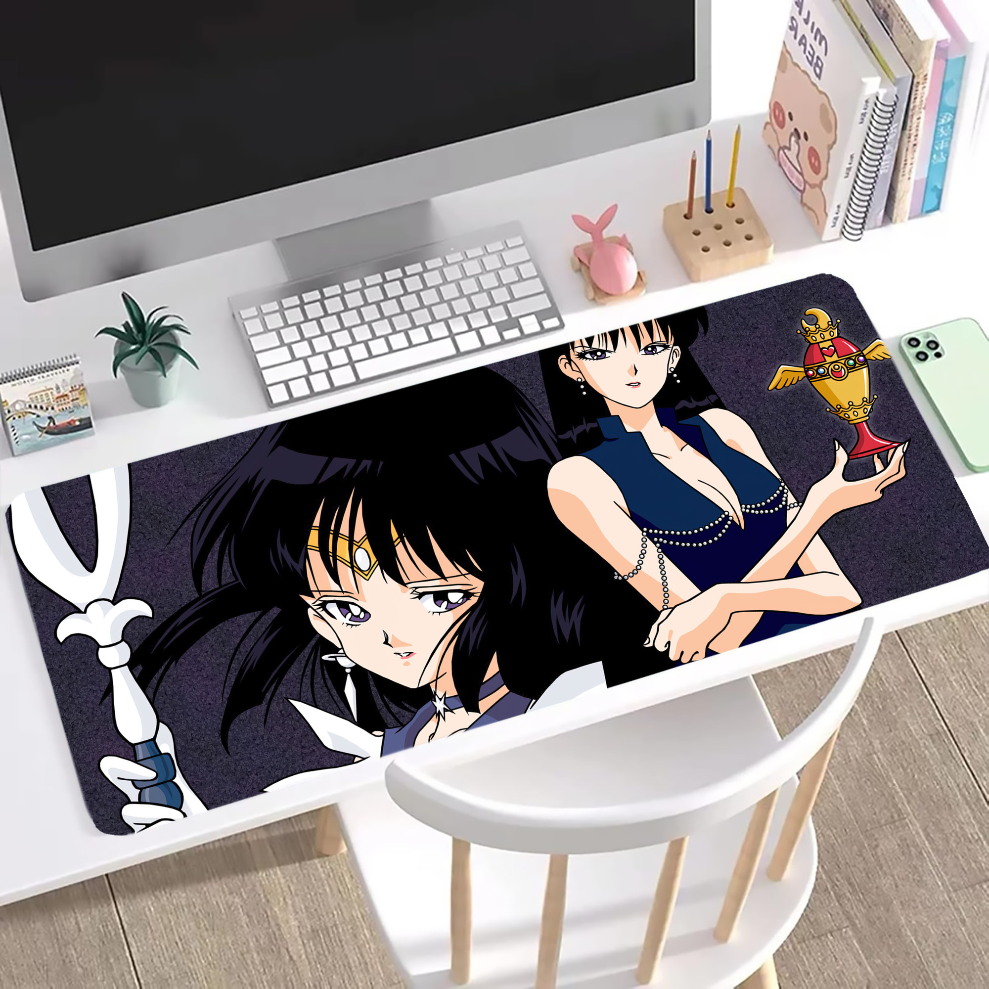 （画像用） 美少女戦士セーラームーン Sailor Moon ステッチ加工 大判デスクマット／滑り止めマウスパッド