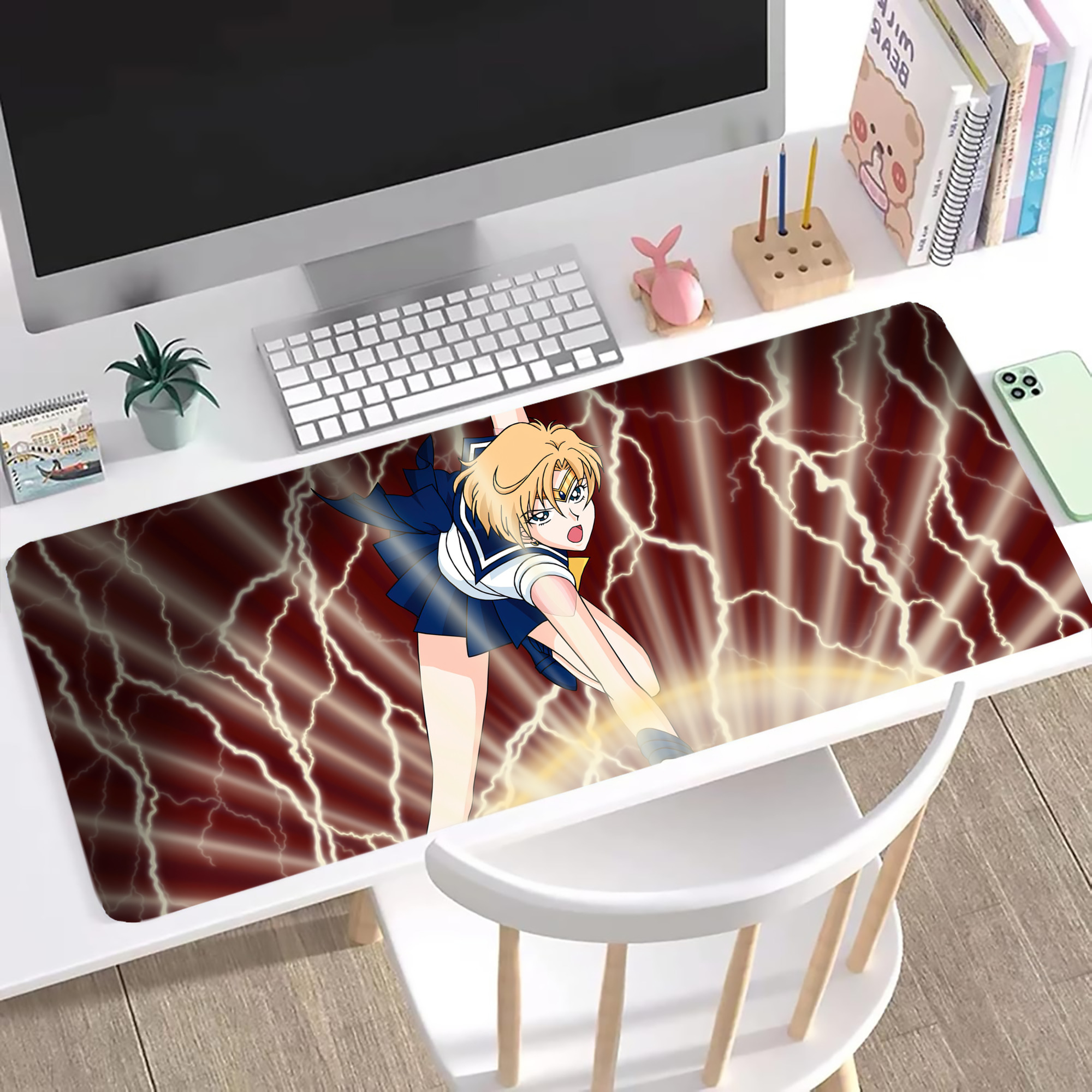 （画像用） 美少女戦士セーラームーン Sailor Moon ステッチ加工 大判デスクマット／滑り止めマウスパッド