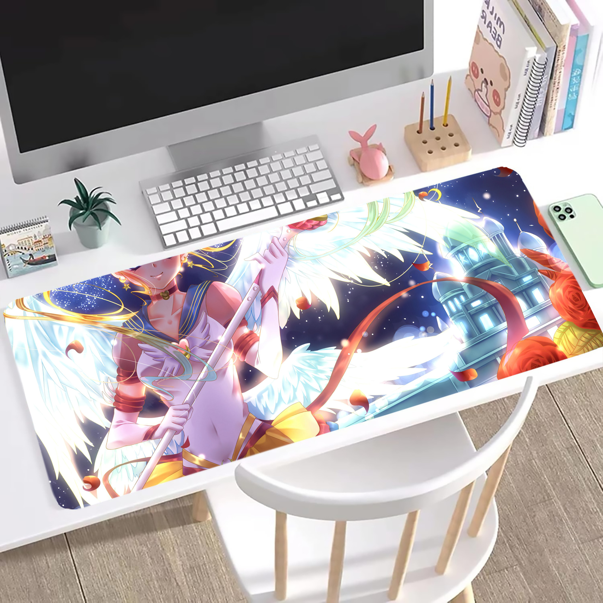 （画像用） 美少女戦士セーラームーン Sailor Moon ステッチ加工 大判デスクマット／滑り止めマウスパッド