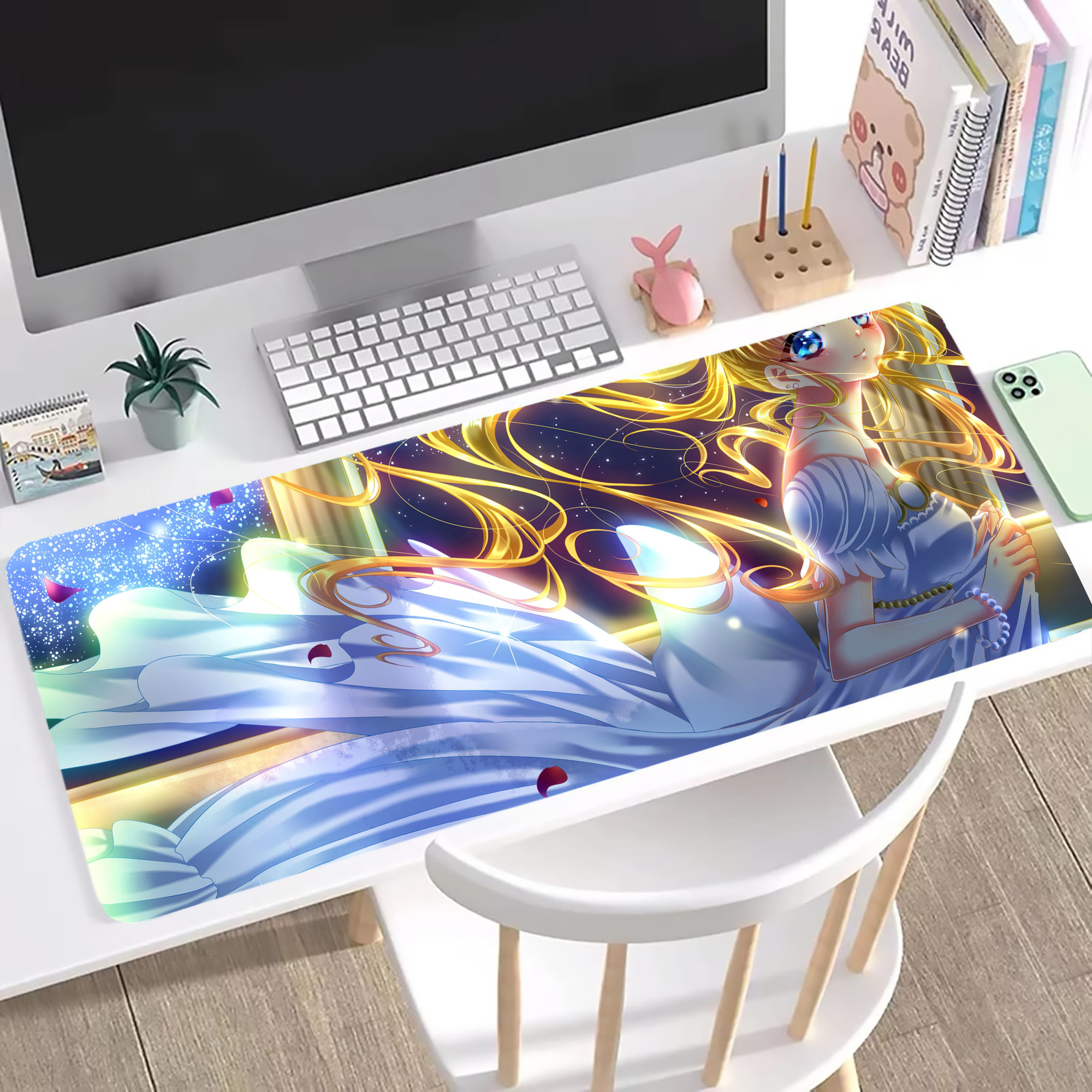 （画像用） 美少女戦士セーラームーン Sailor Moon ステッチ加工 大判デスクマット／滑り止めマウスパッド
