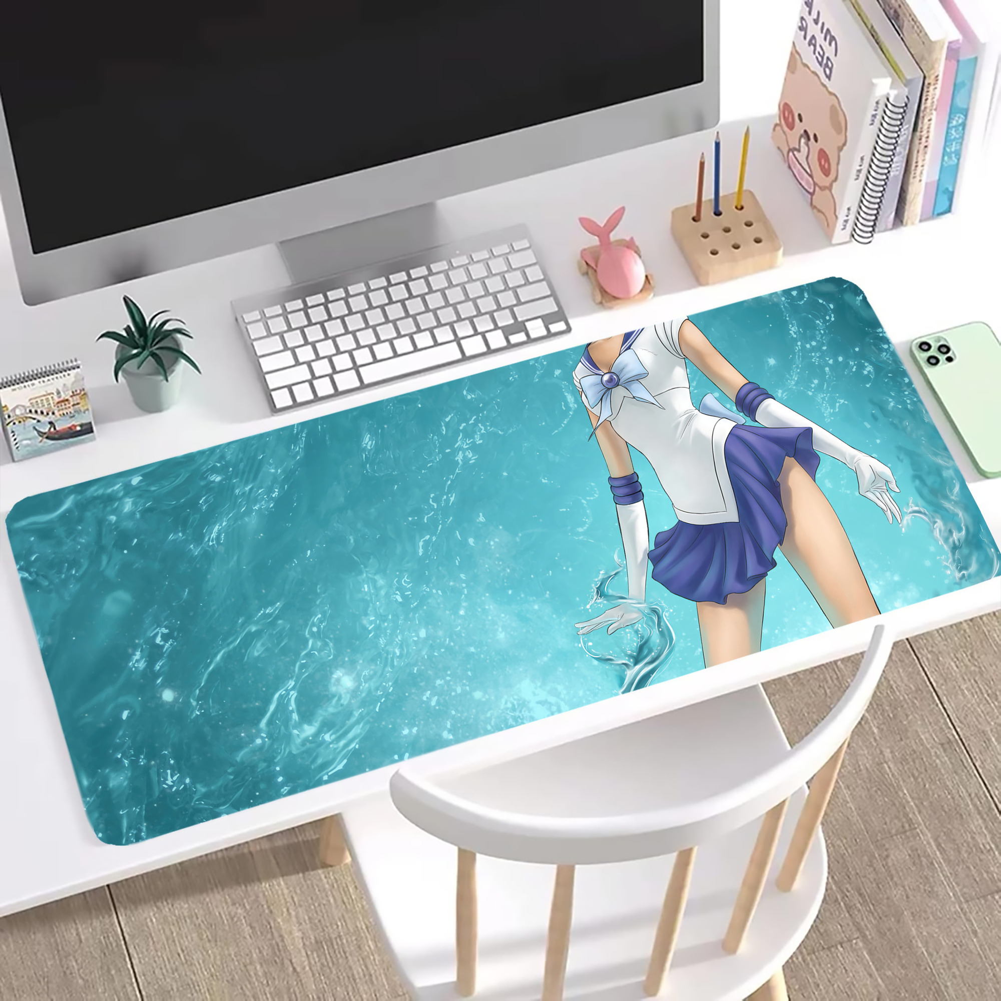 （画像用） 美少女戦士セーラームーン Sailor Moon ステッチ加工 大判デスクマット／滑り止めマウスパッド