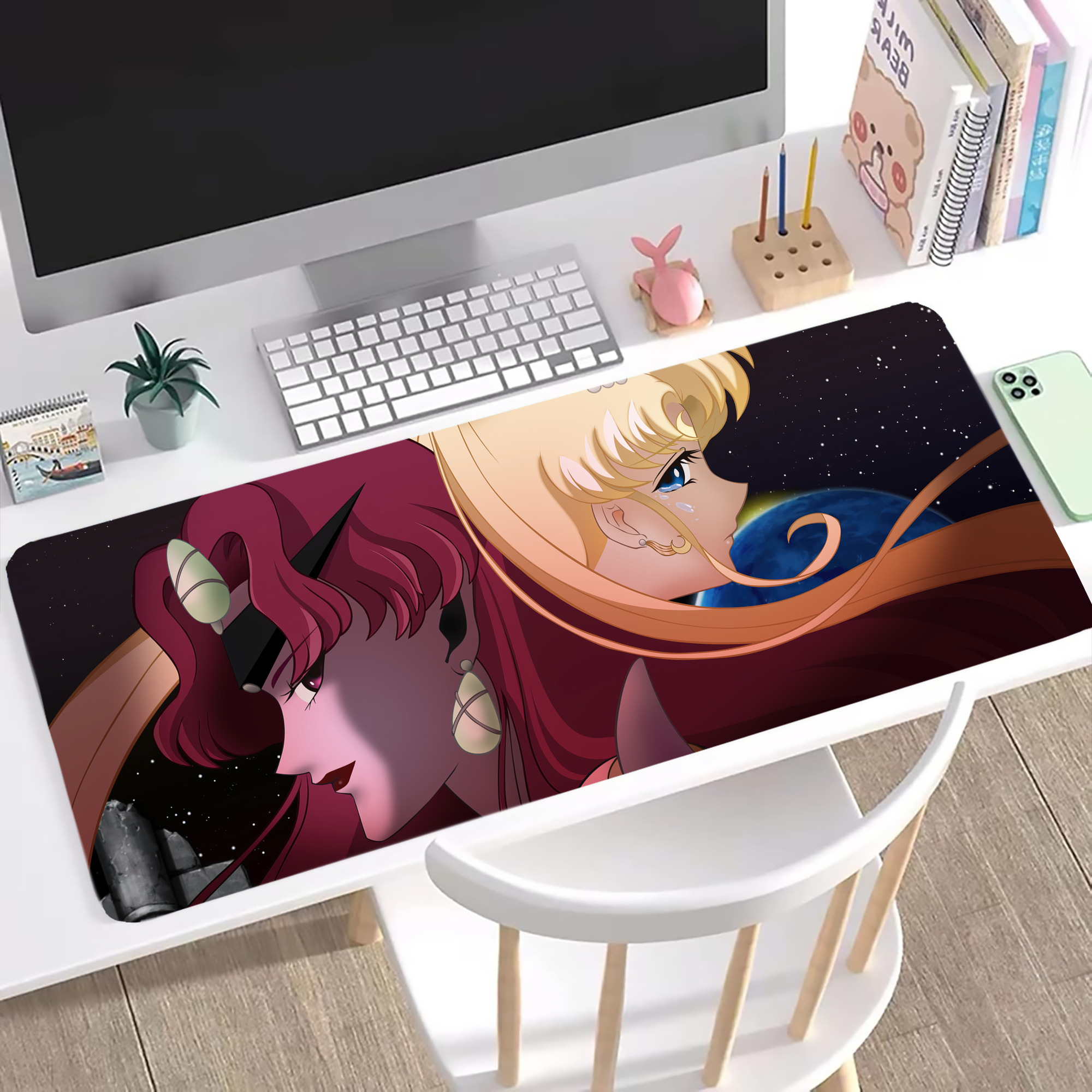 （画像用） 美少女戦士セーラームーン Sailor Moon ステッチ加工 大判デスクマット／滑り止めマウスパッド