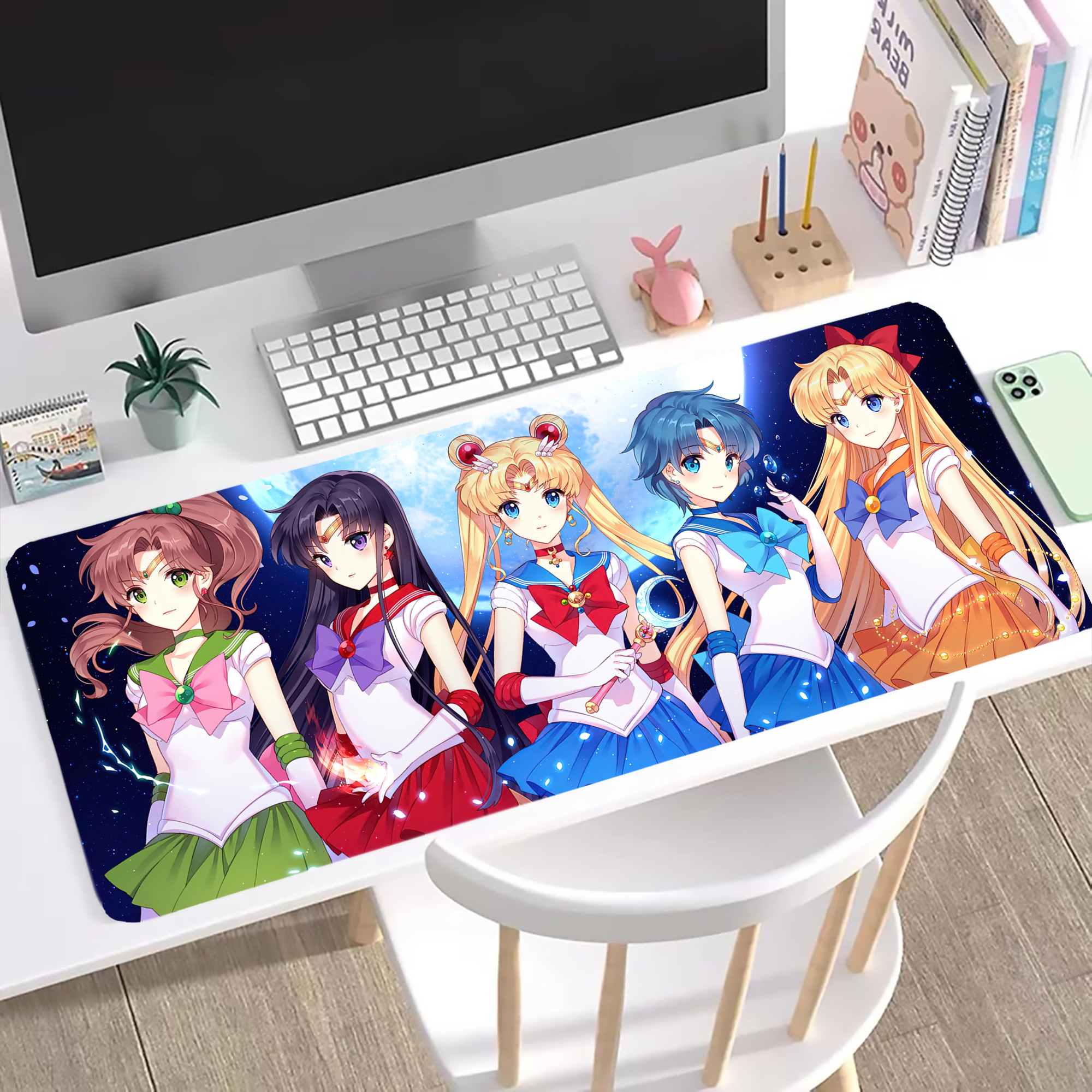 （画像用） 美少女戦士セーラームーン Sailor Moon ステッチ加工 大判デスクマット／滑り止めマウスパッド