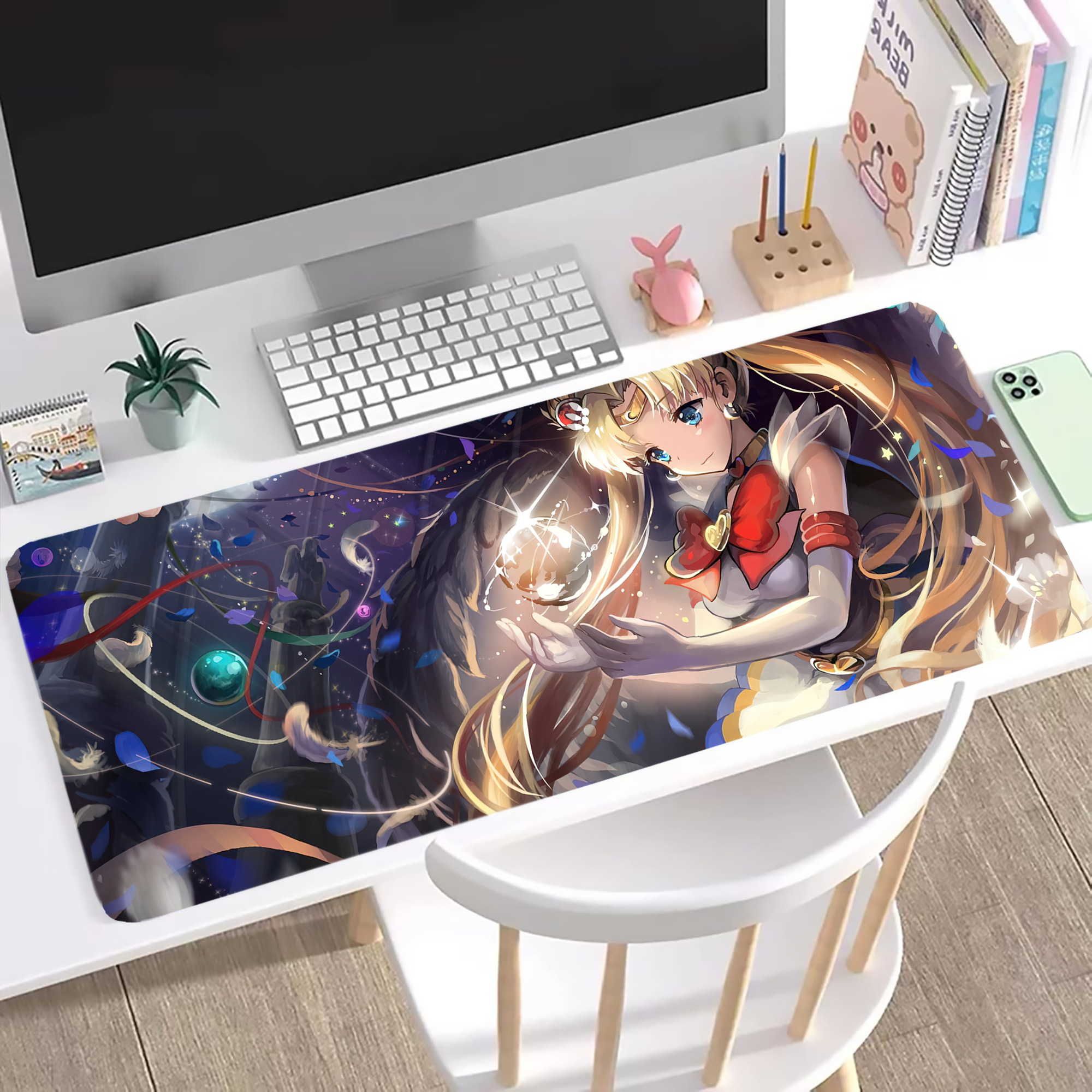 （画像用） 美少女戦士セーラームーン Sailor Moon ステッチ加工 大判デスクマット／滑り止めマウスパッド