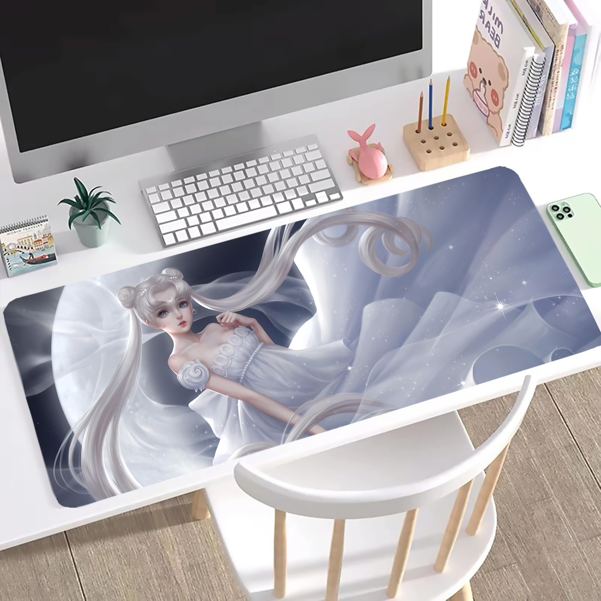 （画像用） 美少女戦士セーラームーン Sailor Moon ステッチ加工 大判デスクマット／滑り止めマウスパッド