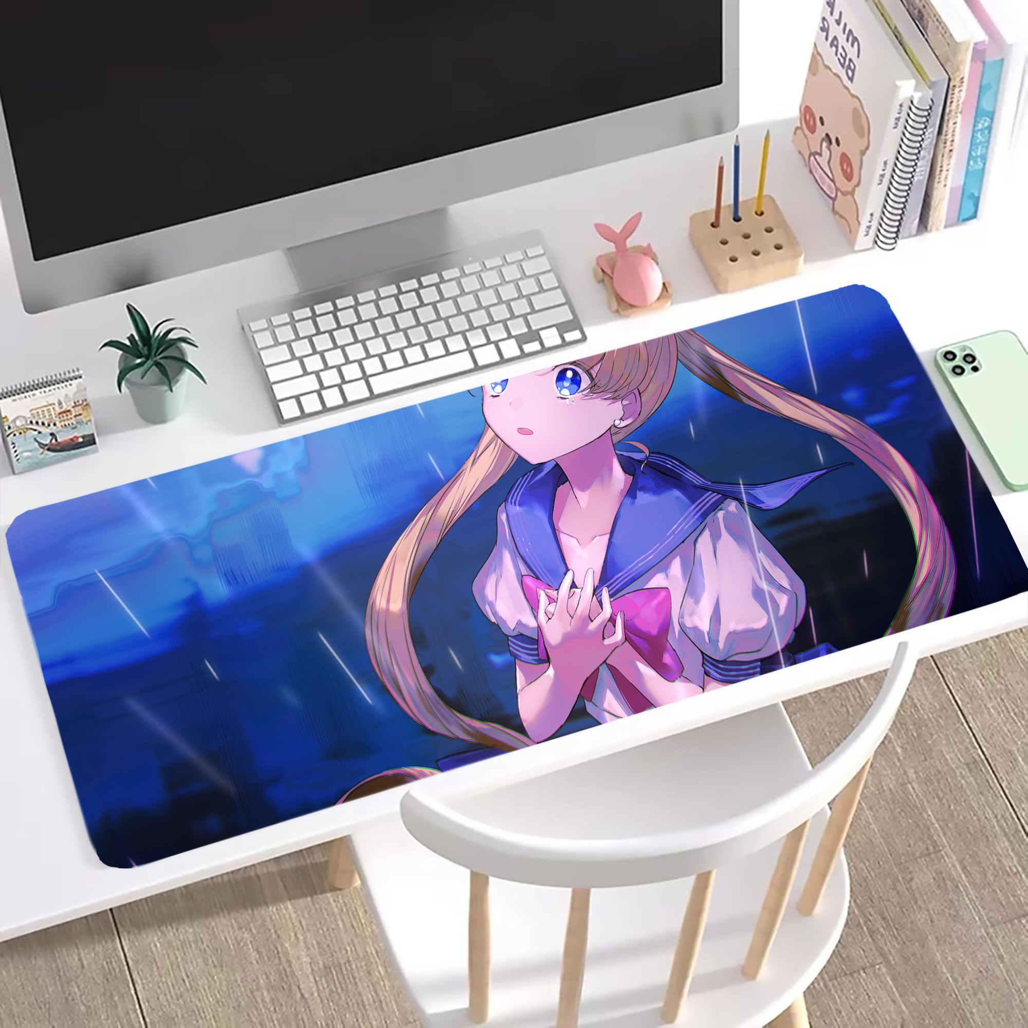 （画像用） 美少女戦士セーラームーン Sailor Moon ステッチ加工 大判デスクマット／滑り止めマウスパッド
