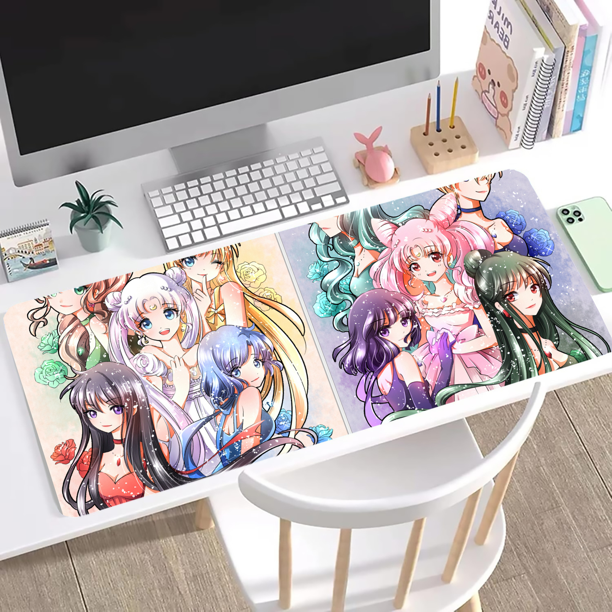 （画像用） 美少女戦士セーラームーン Sailor Moon ステッチ加工 大判デスクマット／滑り止めマウスパッド