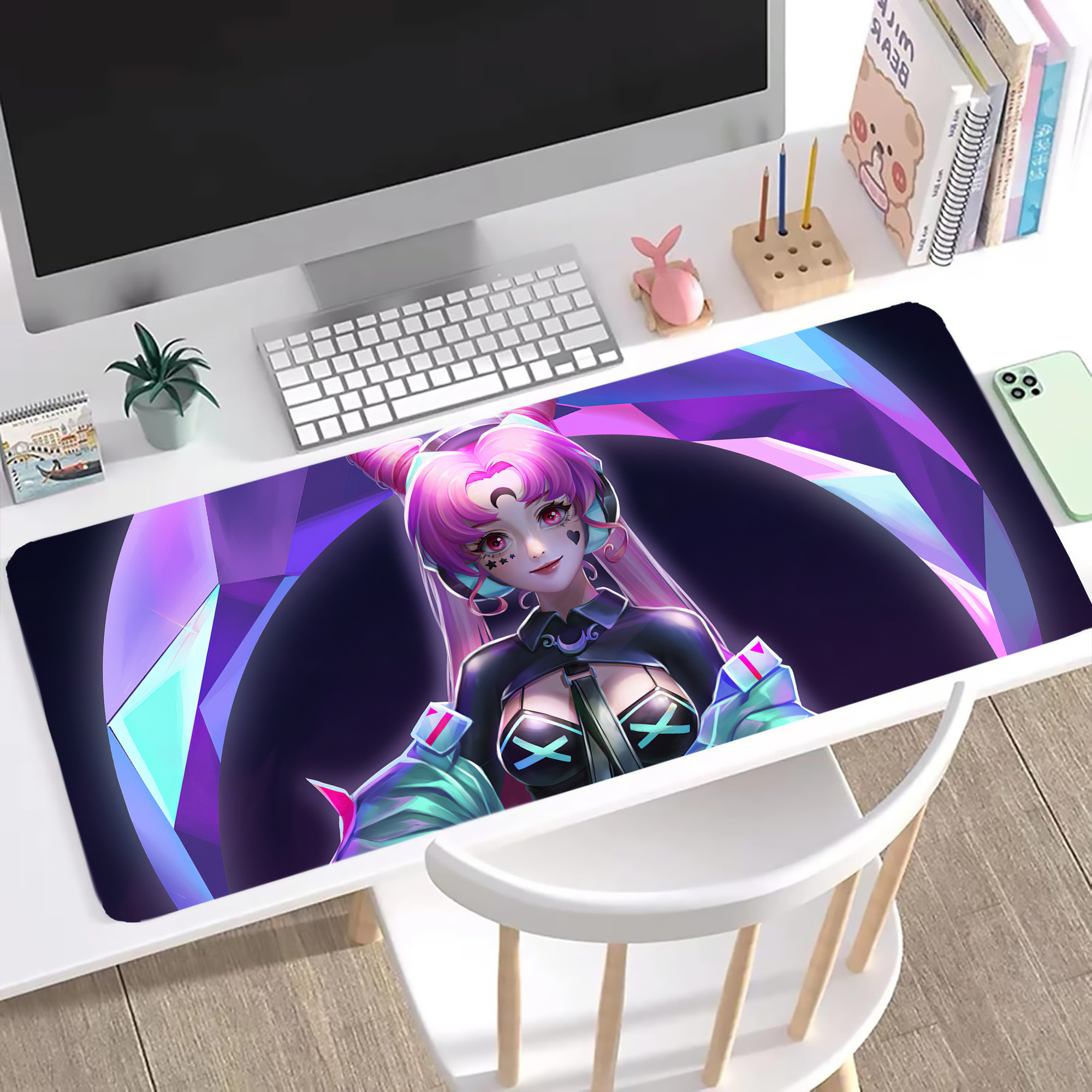 （画像用） 美少女戦士セーラームーン Sailor Moon ステッチ加工 大判デスクマット／滑り止めマウスパッド