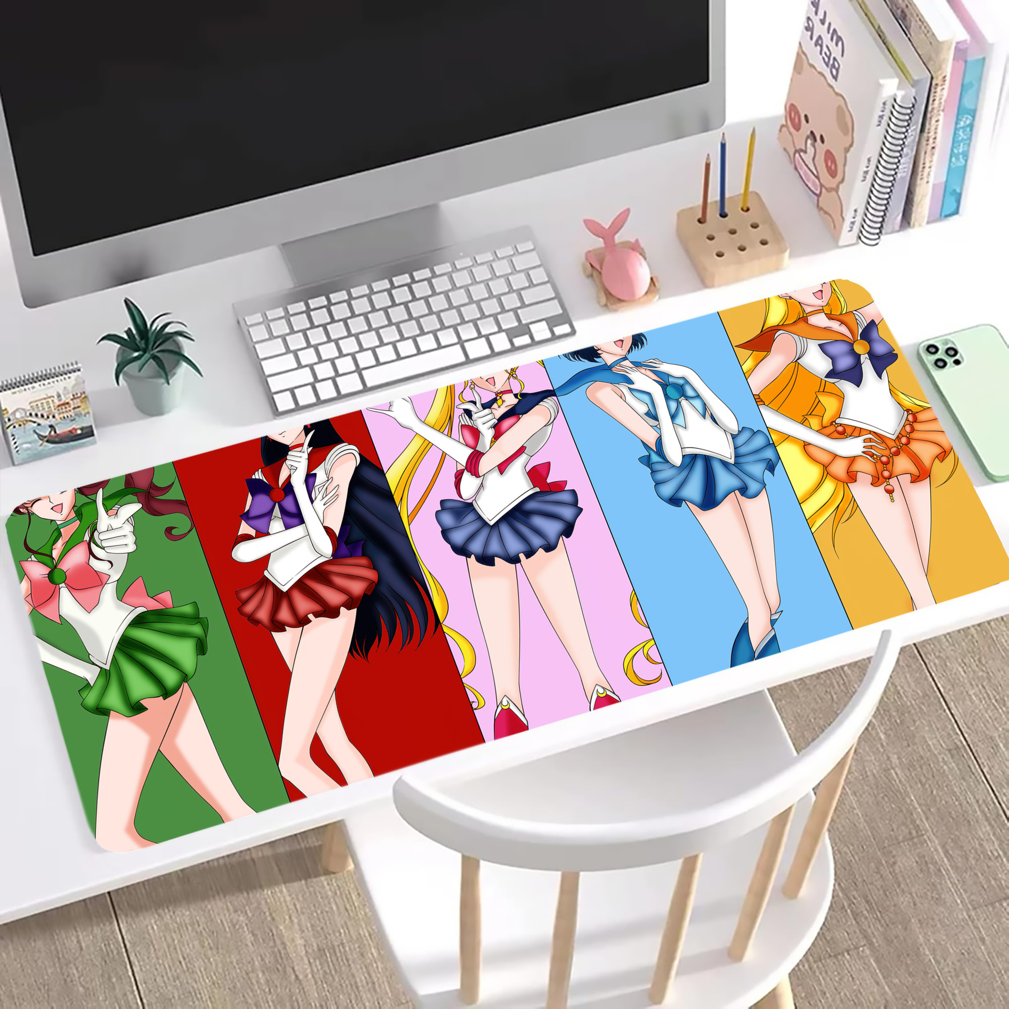 （画像用） 美少女戦士セーラームーン Sailor Moon ステッチ加工 大判デスクマット／滑り止めマウスパッド
