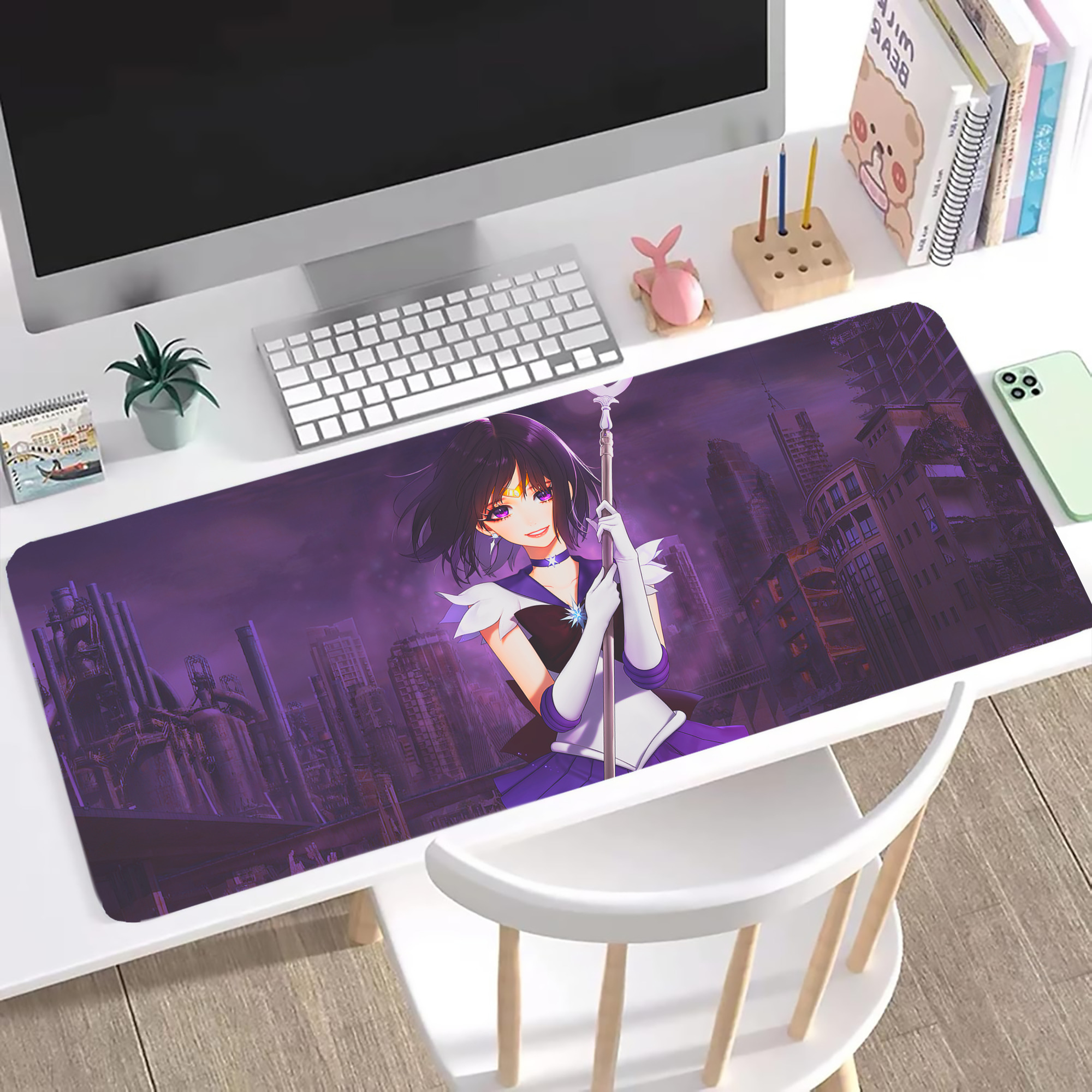 （画像用） 美少女戦士セーラームーン Sailor Moon ステッチ加工 大判デスクマット／滑り止めマウスパッド