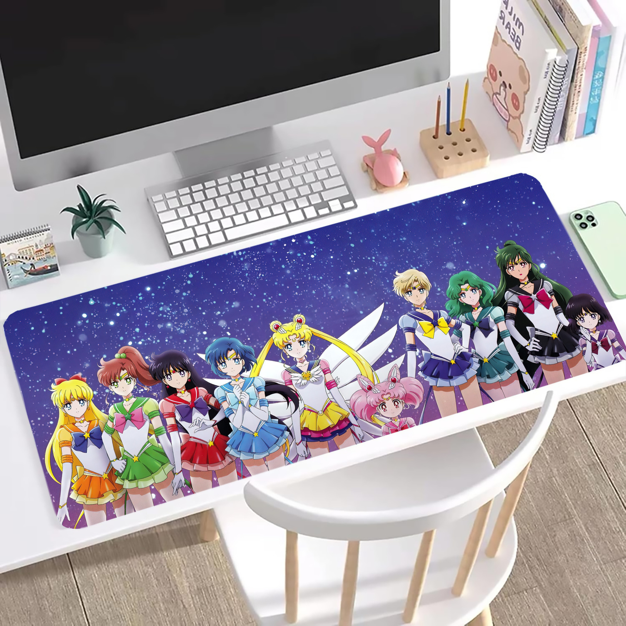 （画像用） 美少女戦士セーラームーン Sailor Moon ステッチ加工 大判デスクマット／滑り止めマウスパッド