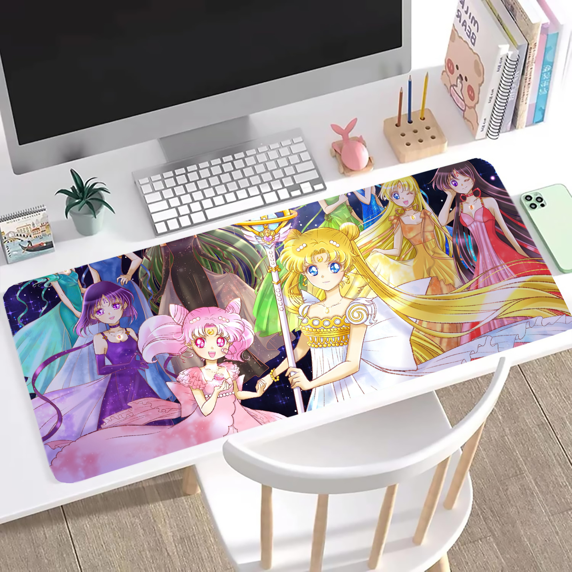 （画像用） 美少女戦士セーラームーン Sailor Moon ステッチ加工 大判デスクマット／滑り止めマウスパッド