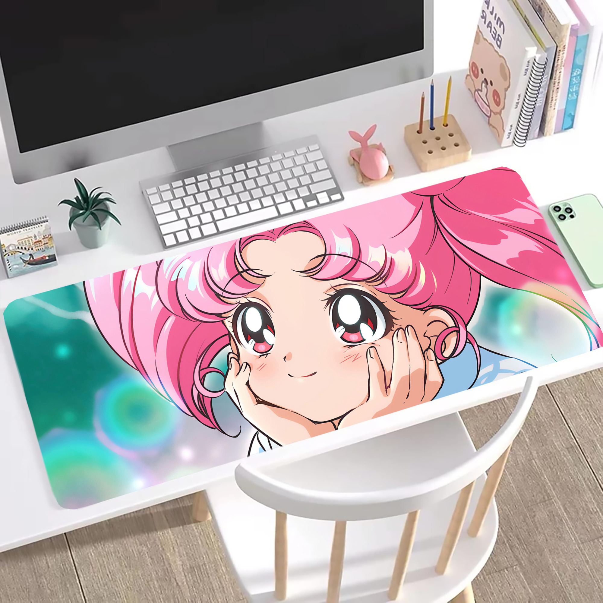 （画像用） 美少女戦士セーラームーン Sailor Moon ステッチ加工 大判デスクマット／滑り止めマウスパッド