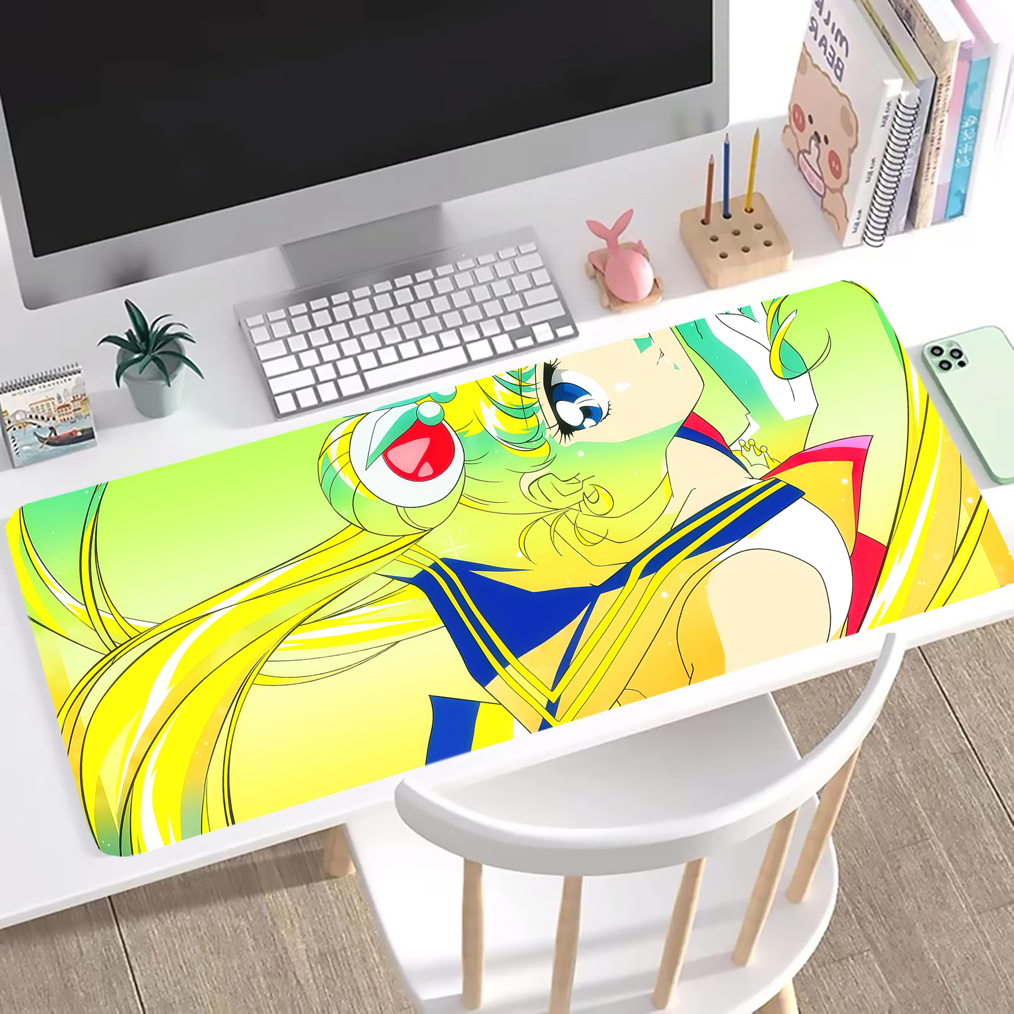 （画像用） 美少女戦士セーラームーン Sailor Moon ステッチ加工 大判デスクマット／滑り止めマウスパッド