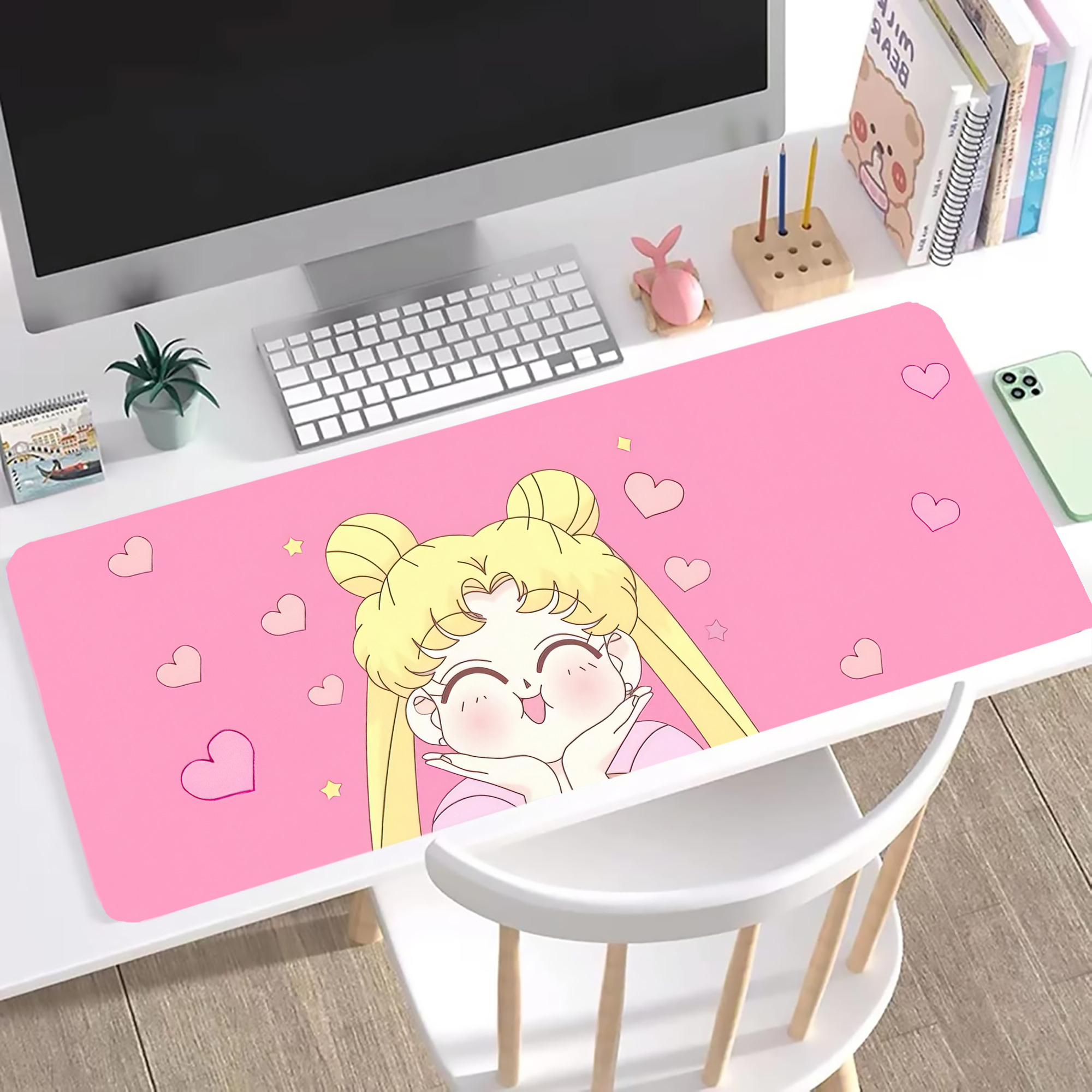 （画像用） 美少女戦士セーラームーン Sailor Moon ステッチ加工 大判デスクマット／滑り止めマウスパッド