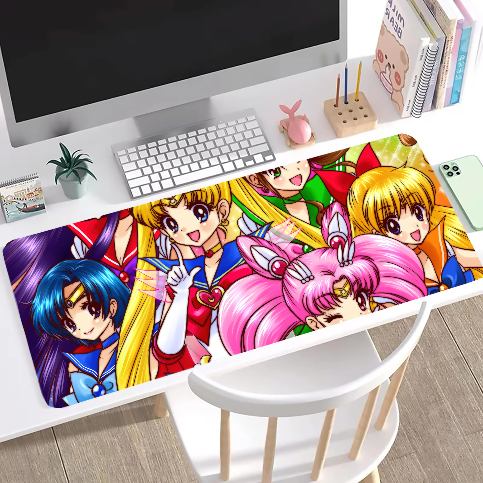 （画像用） 美少女戦士セーラームーン Sailor Moon ステッチ加工 大判デスクマット／滑り止めマウスパッド