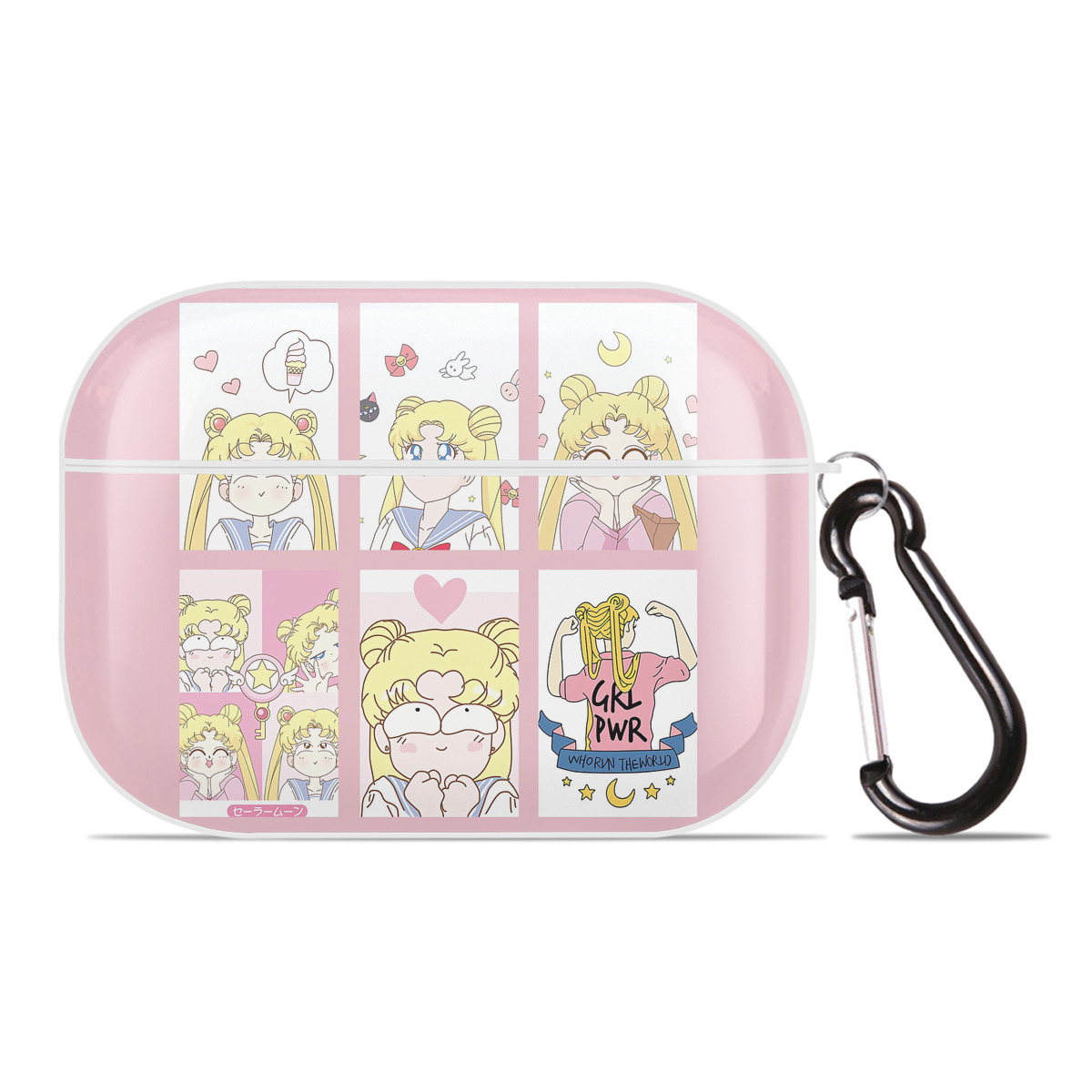 （画像用） 美少女戦士セーラームーン Sailor Moon 【AirPods Pro用】ハードシェル保護ケース 耐衝撃・防指紋・カラビナ付き商品仕様