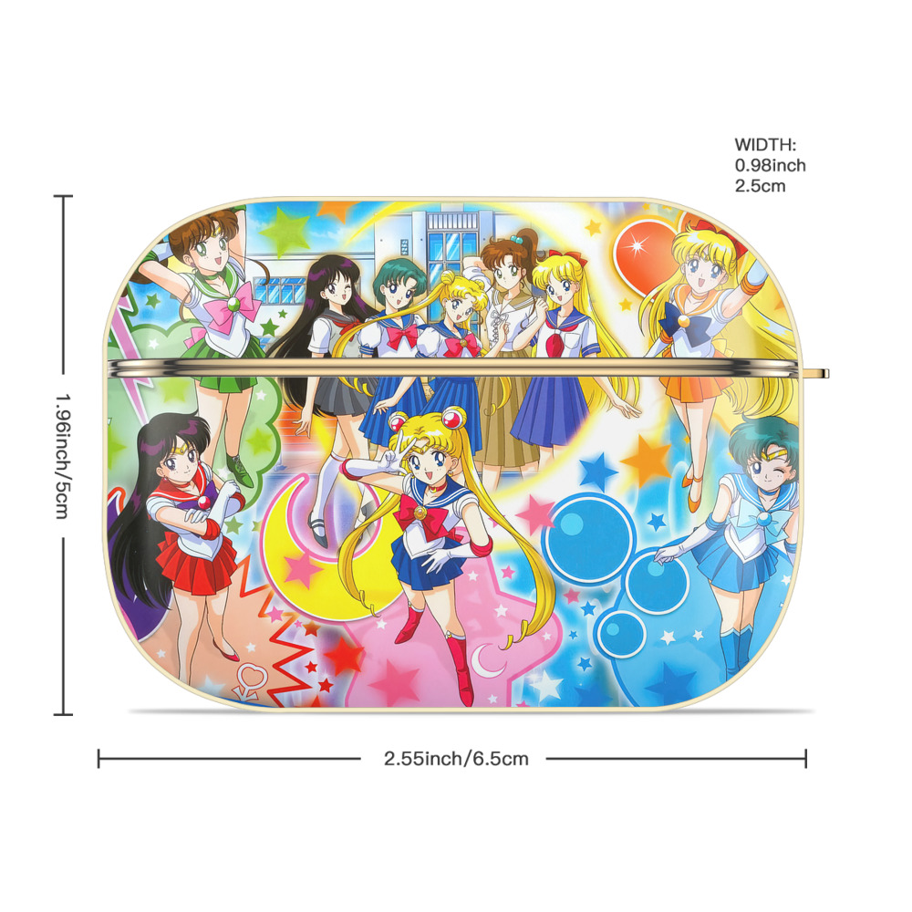美少女戦士セーラームーン Sailor Moon 【AirPods Pro用】ハードシェル保護ケース｜耐衝撃・防指紋・カラビナ付き商品仕様