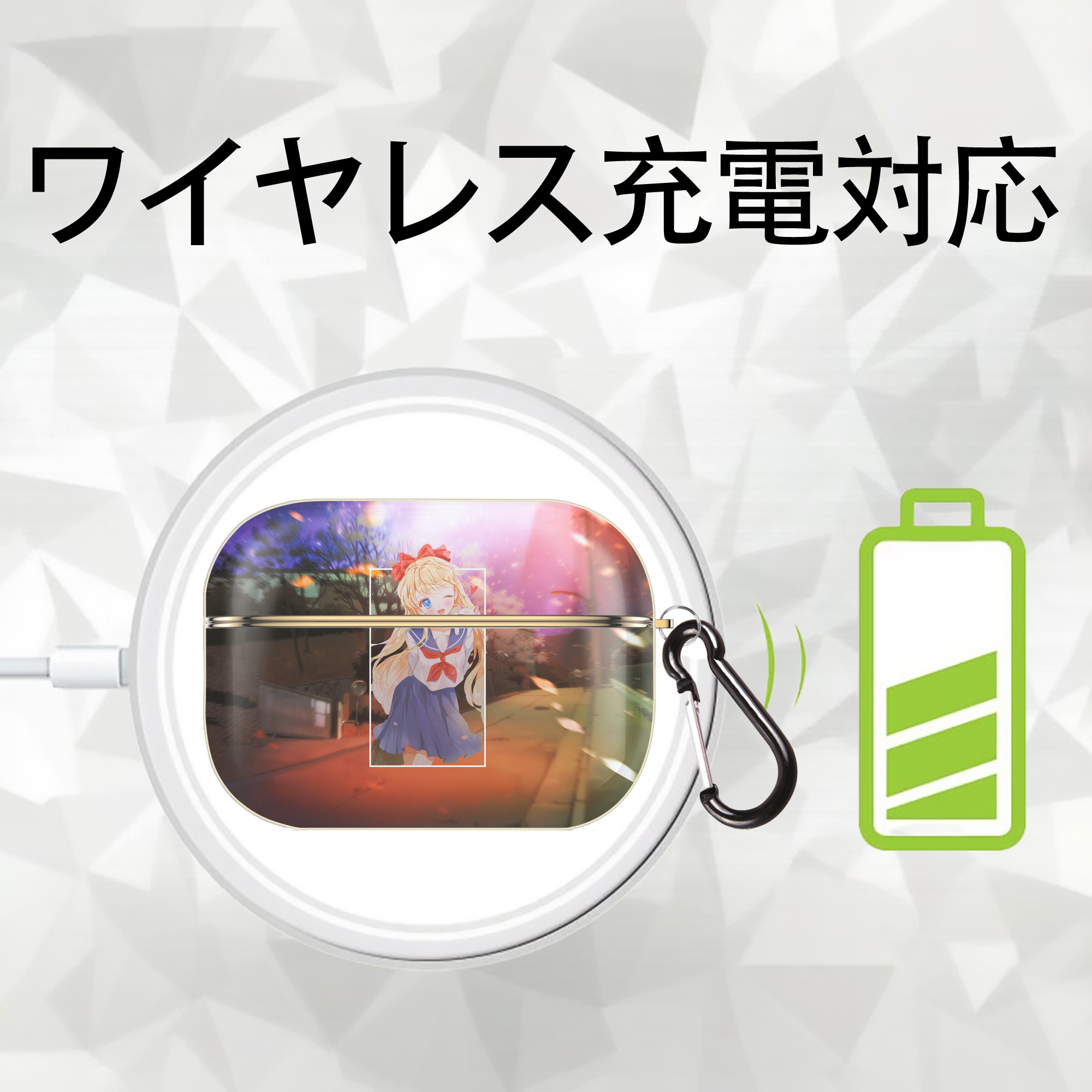 美少女戦士セーラームーン Sailor Moon 【AirPods Pro用】ハードシェル保護ケース｜耐衝撃・防指紋・カラビナ付き商品仕様