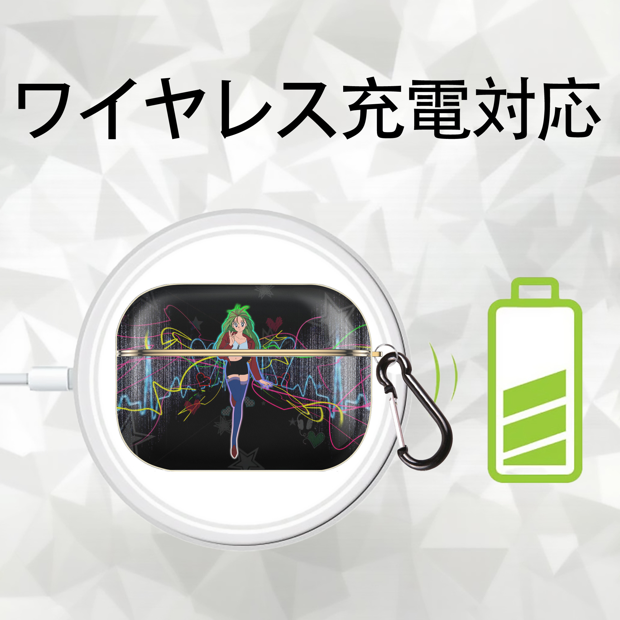 美少女戦士セーラームーン Sailor Moon 【AirPods Pro用】ハードシェル保護ケース｜耐衝撃・防指紋・カラビナ付き商品仕様