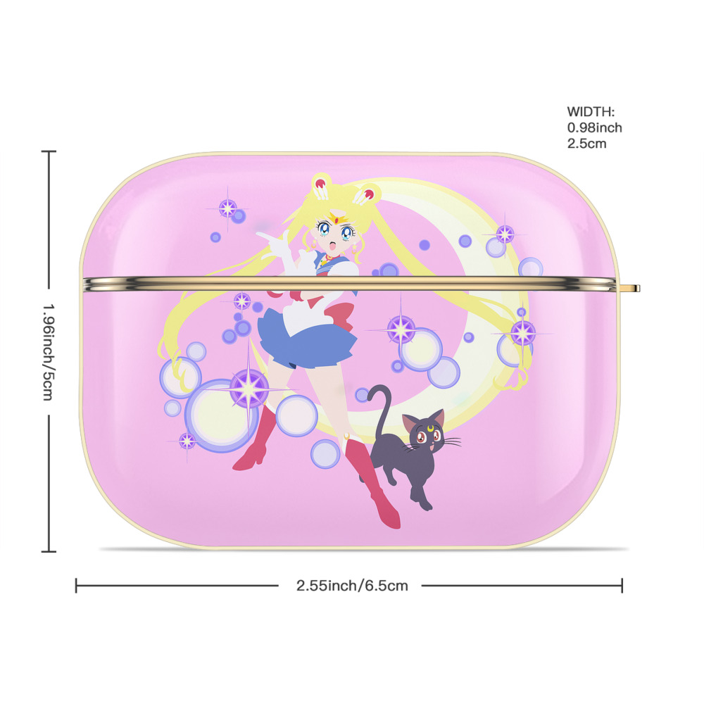 美少女戦士セーラームーン Sailor Moon 【AirPods Pro用】ハードシェル保護ケース｜耐衝撃・防指紋・カラビナ付き商品仕様