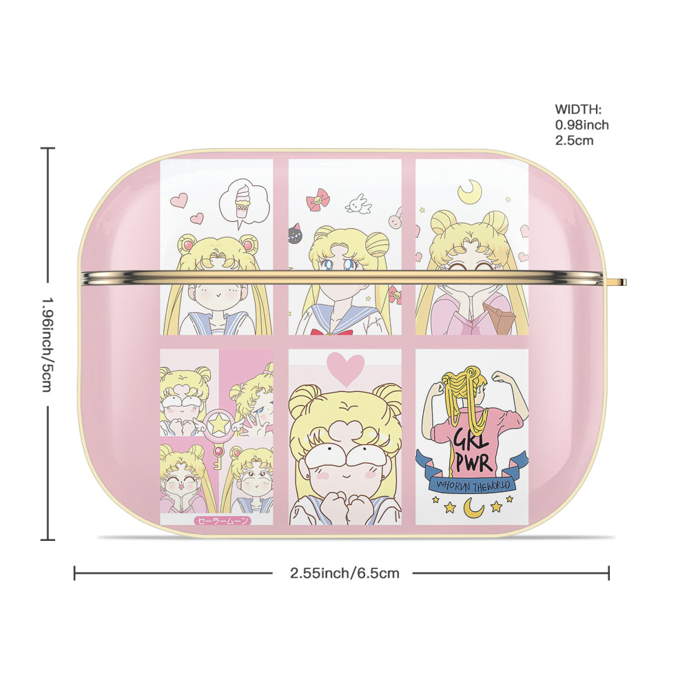 美少女戦士セーラームーン Sailor Moon 【AirPods Pro用】ハードシェル保護ケース｜耐衝撃・防指紋・カラビナ付き商品仕様