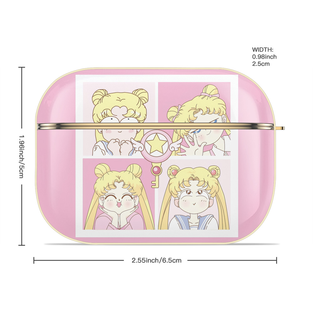 美少女戦士セーラームーン Sailor Moon 【AirPods Pro用】ハードシェル保護ケース｜耐衝撃・防指紋・カラビナ付き商品仕様