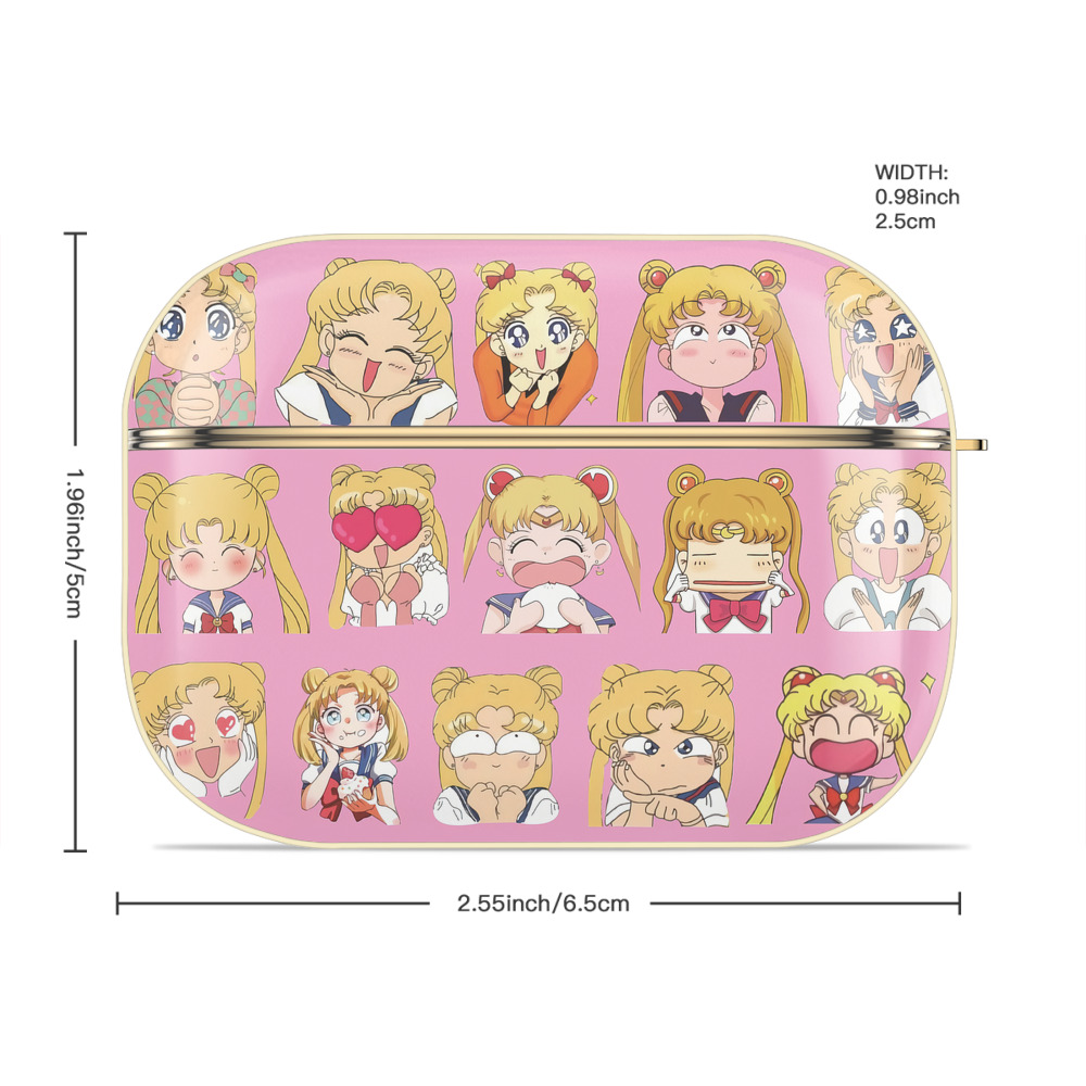 美少女戦士セーラームーン Sailor Moon 【AirPods Pro用】ハードシェル保護ケース｜耐衝撃・防指紋・カラビナ付き商品仕様