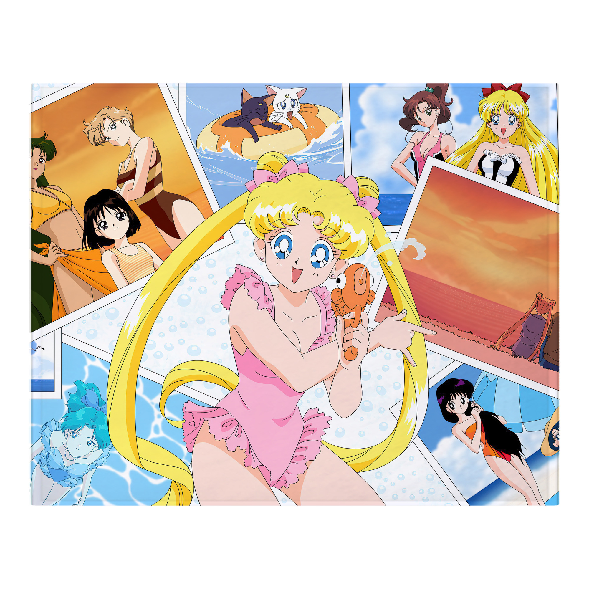 （画像用） 美少女戦士セーラームーン Sailor Moon フランネルブランケット・多サイズ対応（横型）