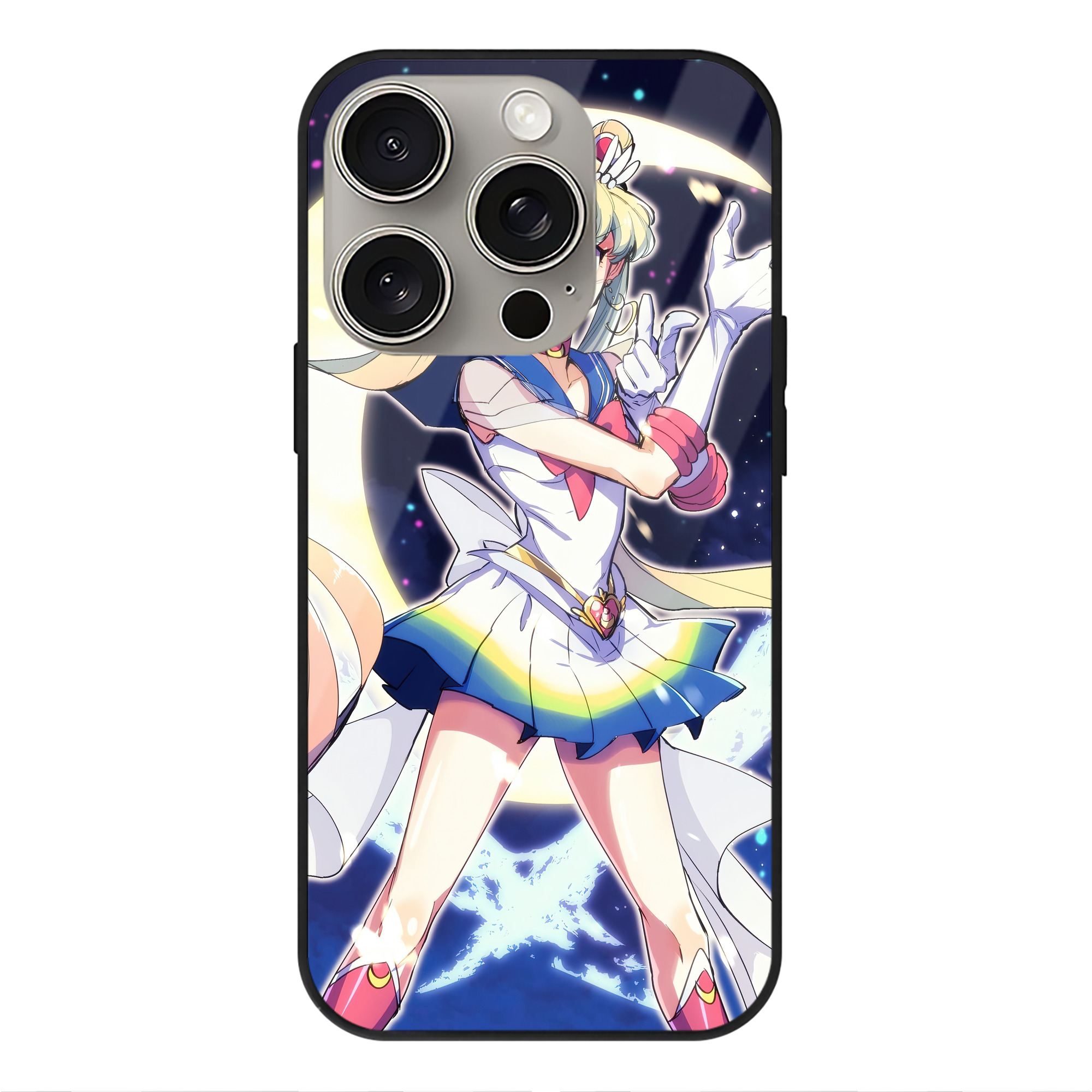 （画像用） 美少女戦士セーラームーン Sailor Moon 【iPhone15Pro対応】スマホケース 耐衝撃＆黄変防止 背面ガラス