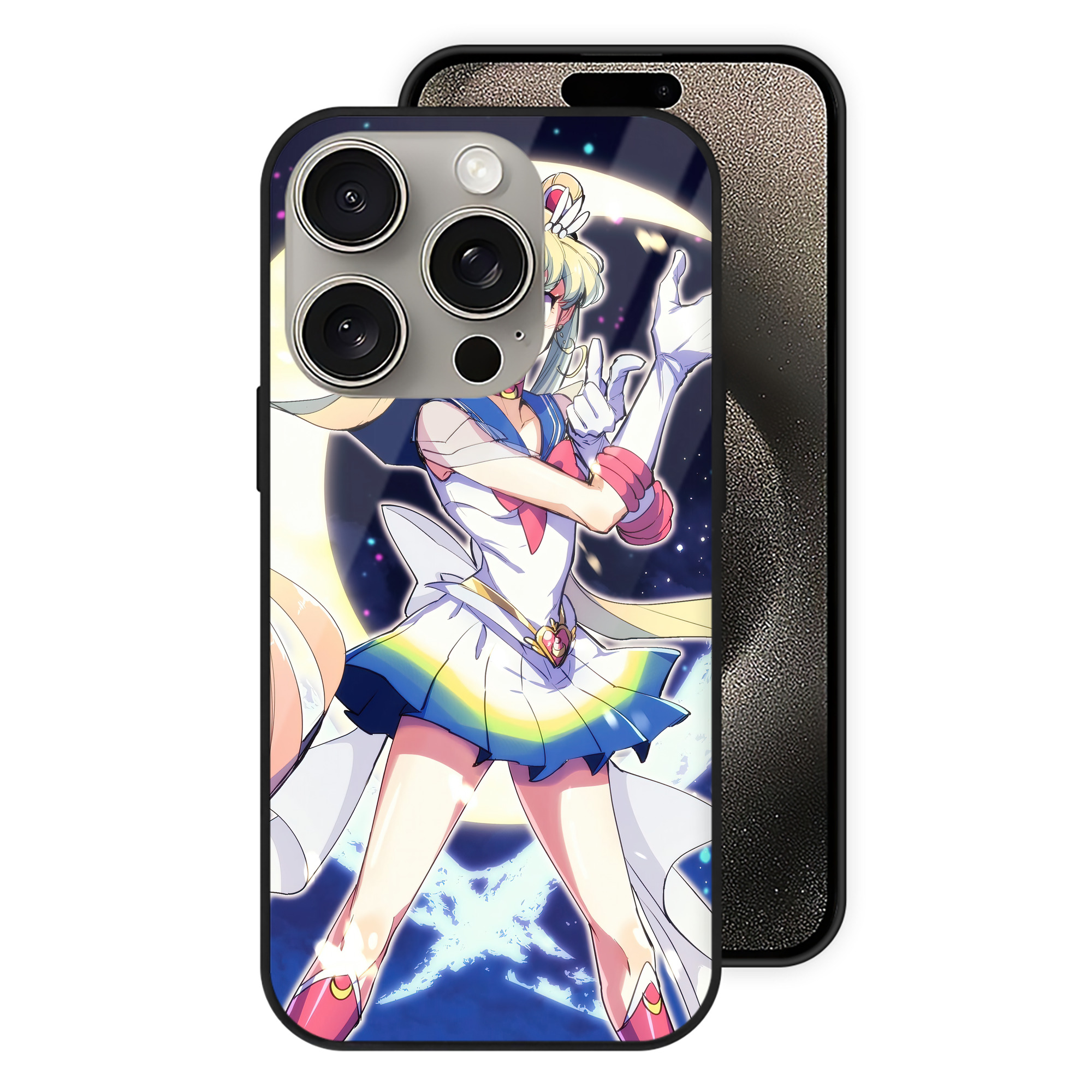 （画像用） 美少女戦士セーラームーン Sailor Moon 【iPhone15Pro対応】スマホケース 耐衝撃＆黄変防止 背面ガラス