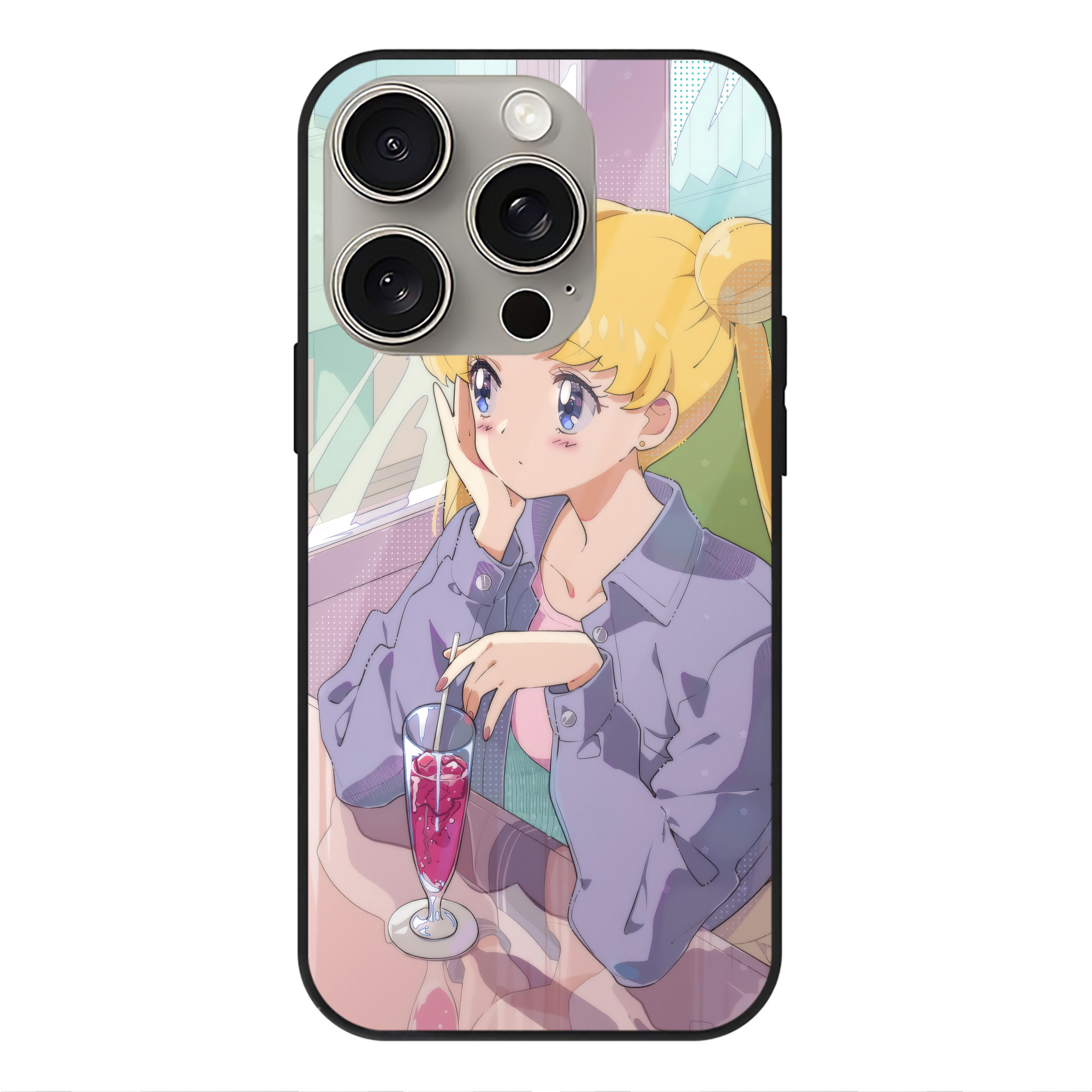（画像用） 美少女戦士セーラームーン Sailor Moon 【iPhone15Pro対応】スマホケース 耐衝撃＆黄変防止 背面ガラス
