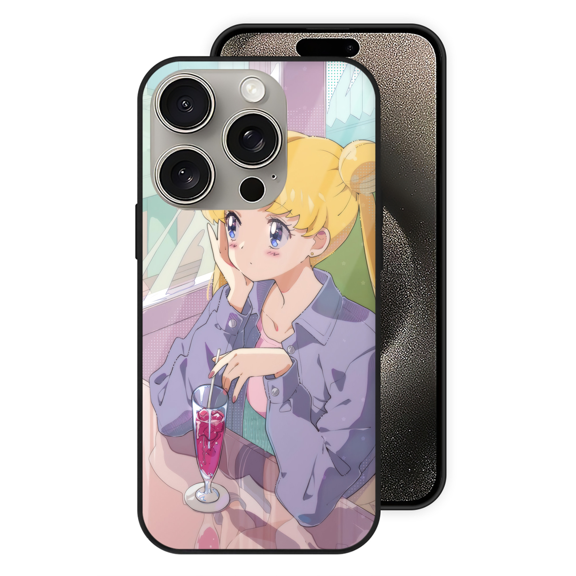 （画像用） 美少女戦士セーラームーン Sailor Moon 【iPhone15Pro対応】スマホケース 耐衝撃＆黄変防止 背面ガラス