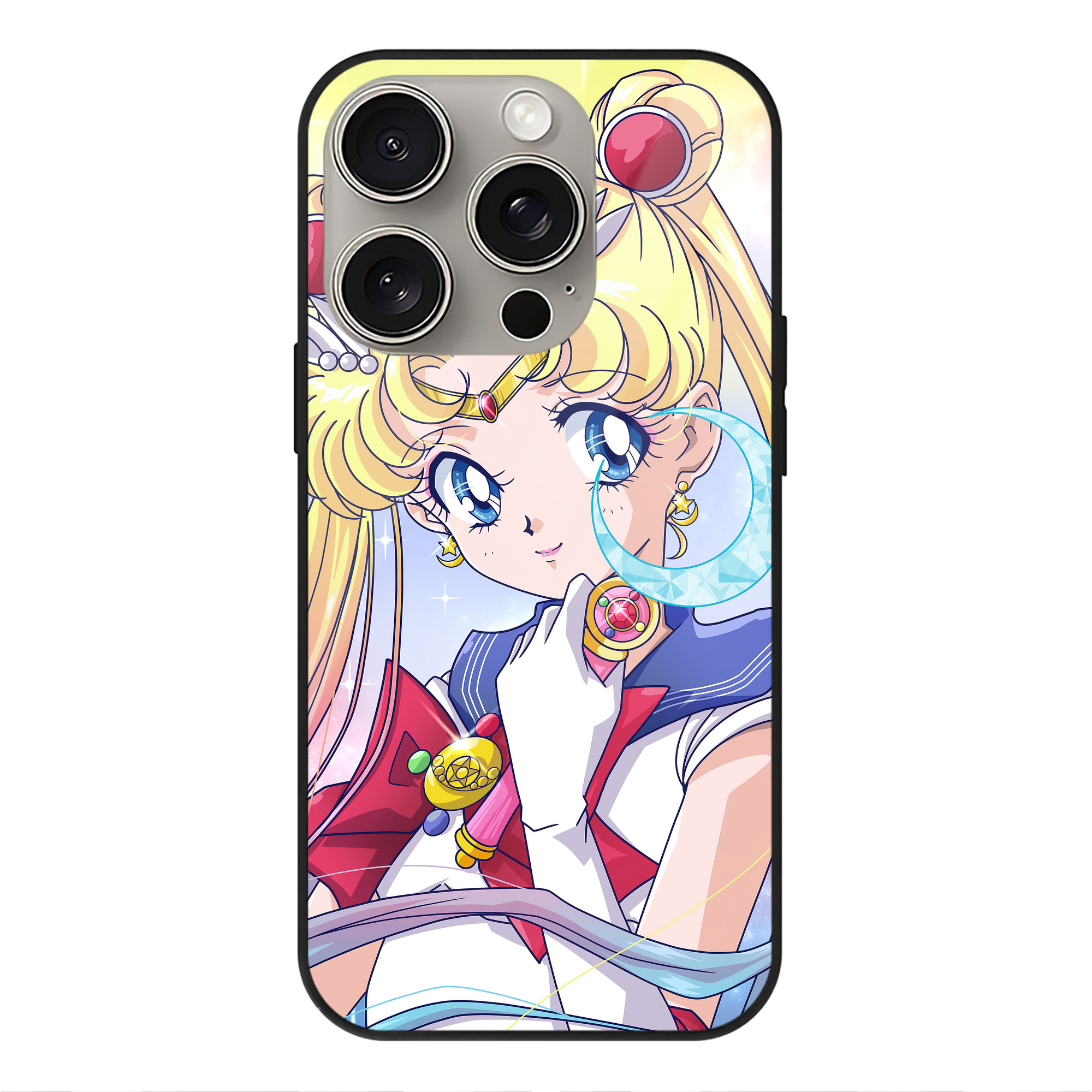 （画像用） 美少女戦士セーラームーン Sailor Moon 【iPhone15Pro対応】スマホケース 耐衝撃＆黄変防止 背面ガラス