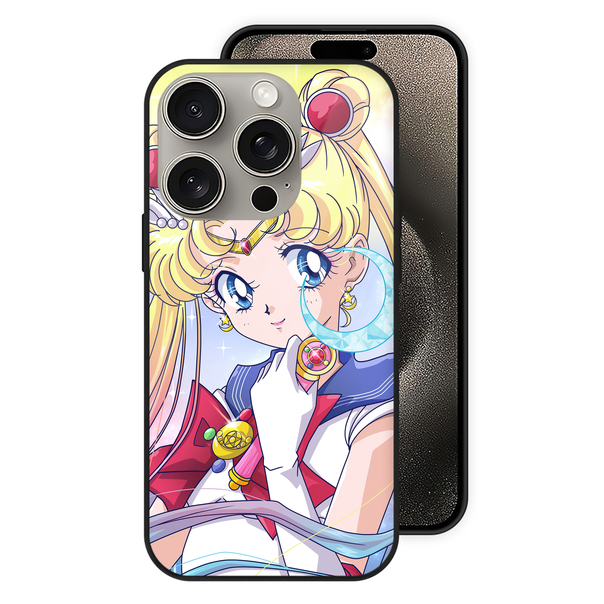 （画像用） 美少女戦士セーラームーン Sailor Moon 【iPhone15Pro対応】スマホケース 耐衝撃＆黄変防止 背面ガラス