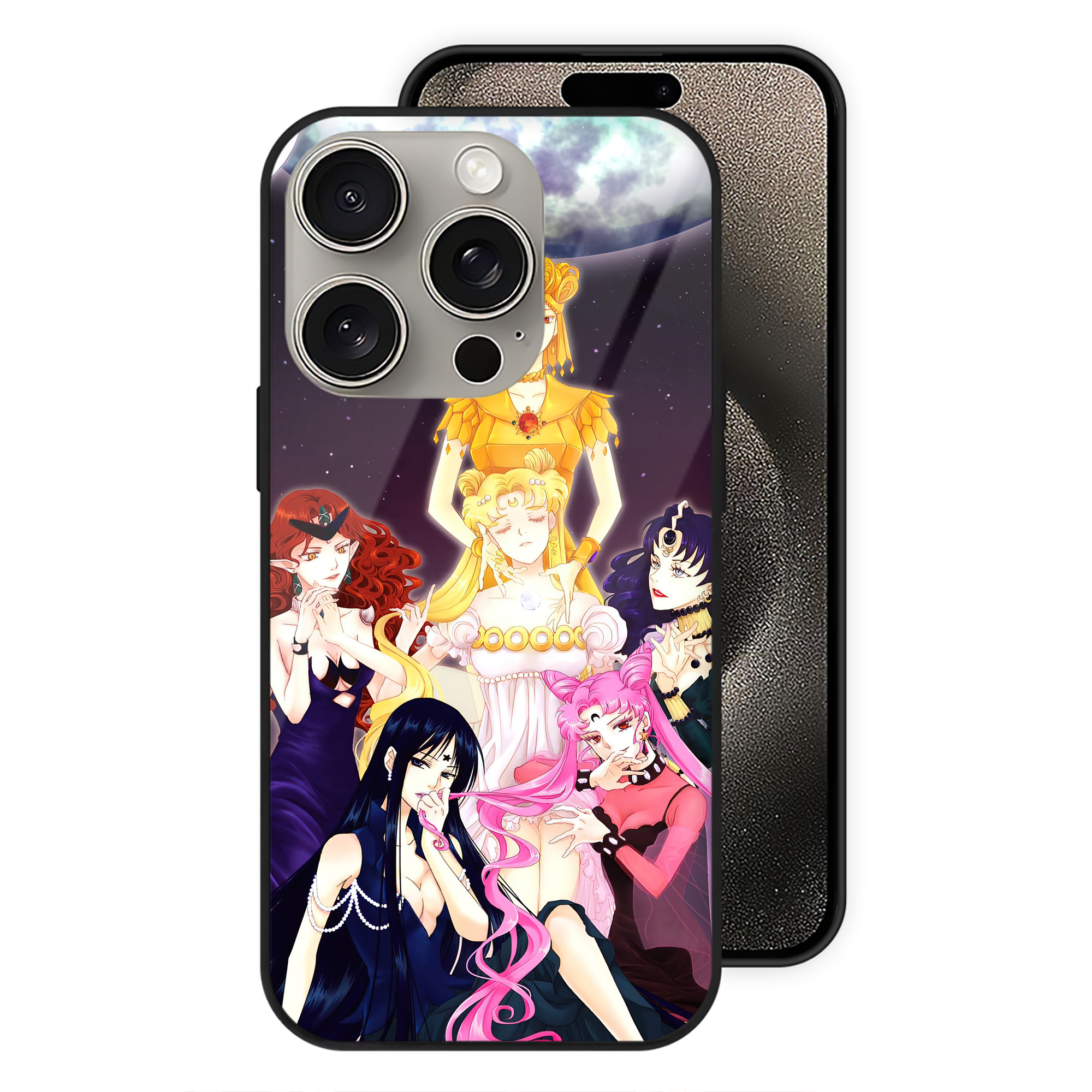 （画像用） 美少女戦士セーラームーン Sailor Moon 【iPhone15Pro対応】スマホケース 耐衝撃＆黄変防止 背面ガラス