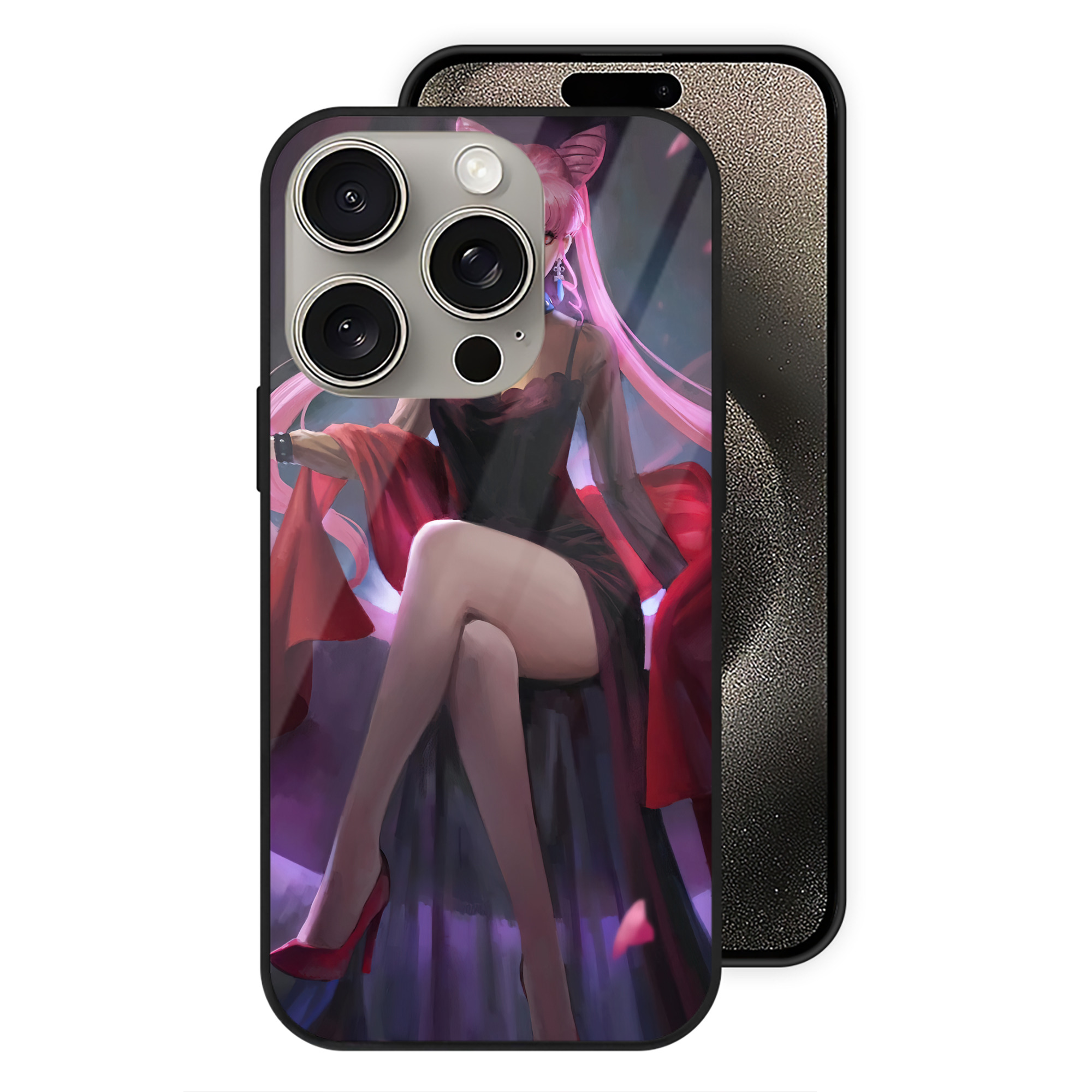 （画像用） 美少女戦士セーラームーン Sailor Moon 【iPhone15Pro対応】スマホケース 耐衝撃＆黄変防止 背面ガラス