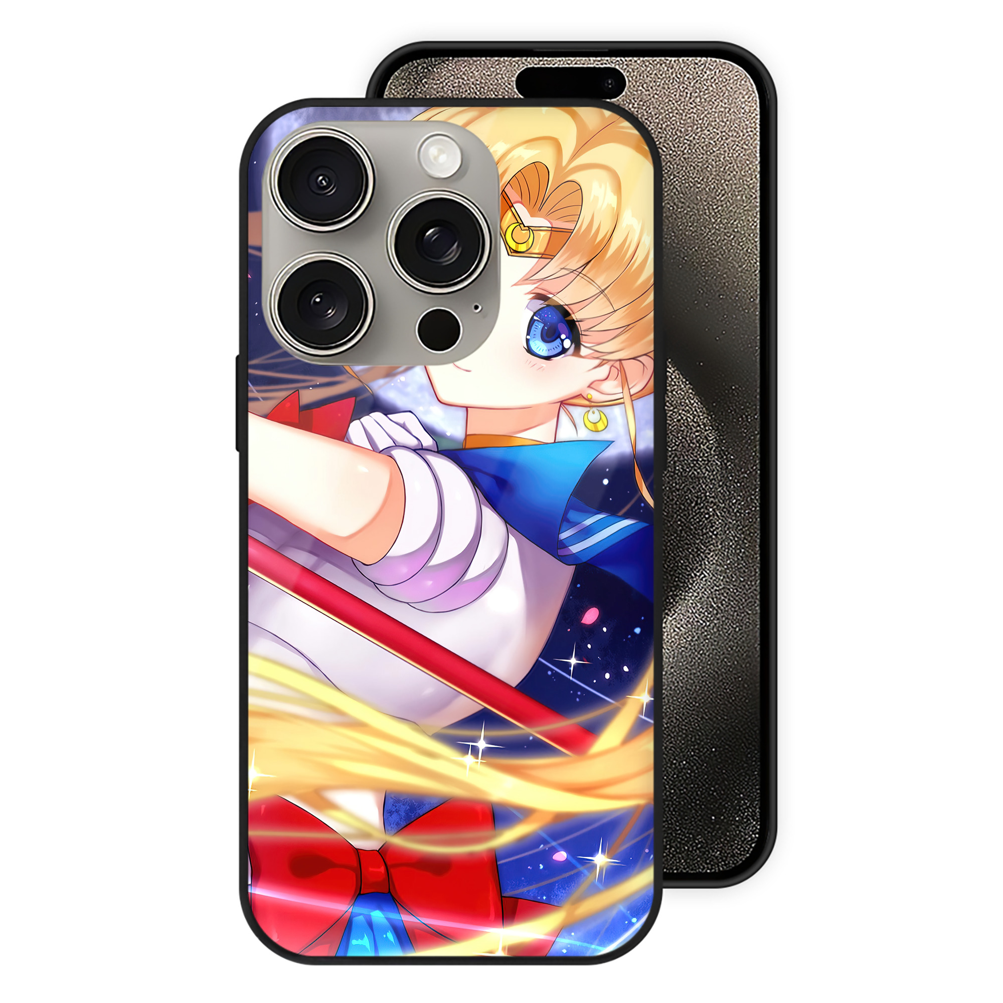（画像用） 美少女戦士セーラームーン Sailor Moon 【iPhone15Pro対応】スマホケース 耐衝撃＆黄変防止 背面ガラス