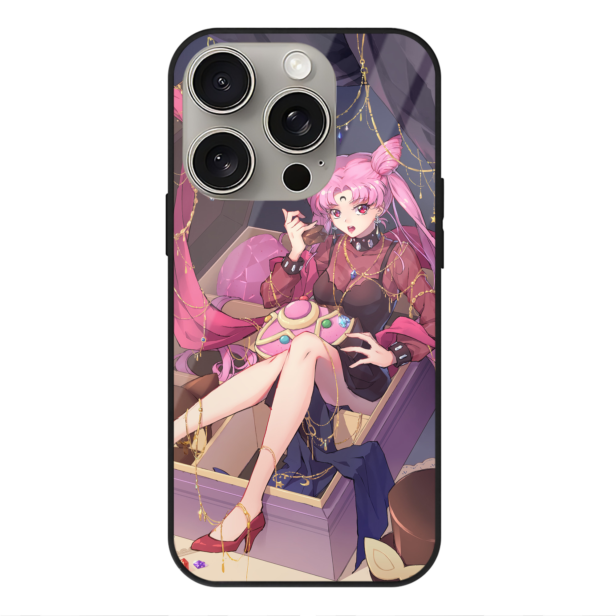 （画像用） 美少女戦士セーラームーン Sailor Moon 【iPhone15Pro対応】スマホケース 耐衝撃＆黄変防止 背面ガラス