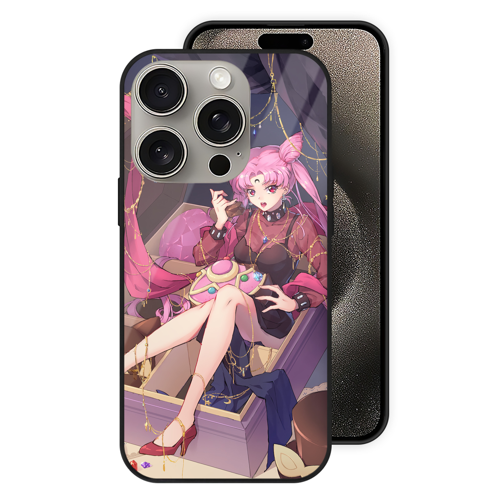 （画像用） 美少女戦士セーラームーン Sailor Moon 【iPhone15Pro対応】スマホケース 耐衝撃＆黄変防止 背面ガラス